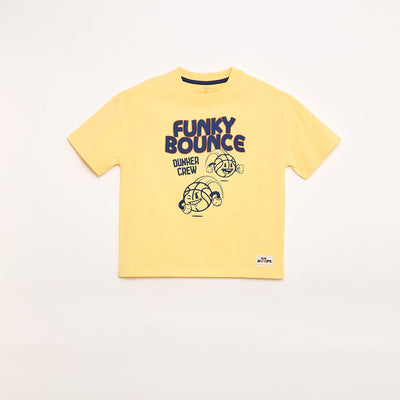 T-shirt manches courtes imprimé devant JAUNE
