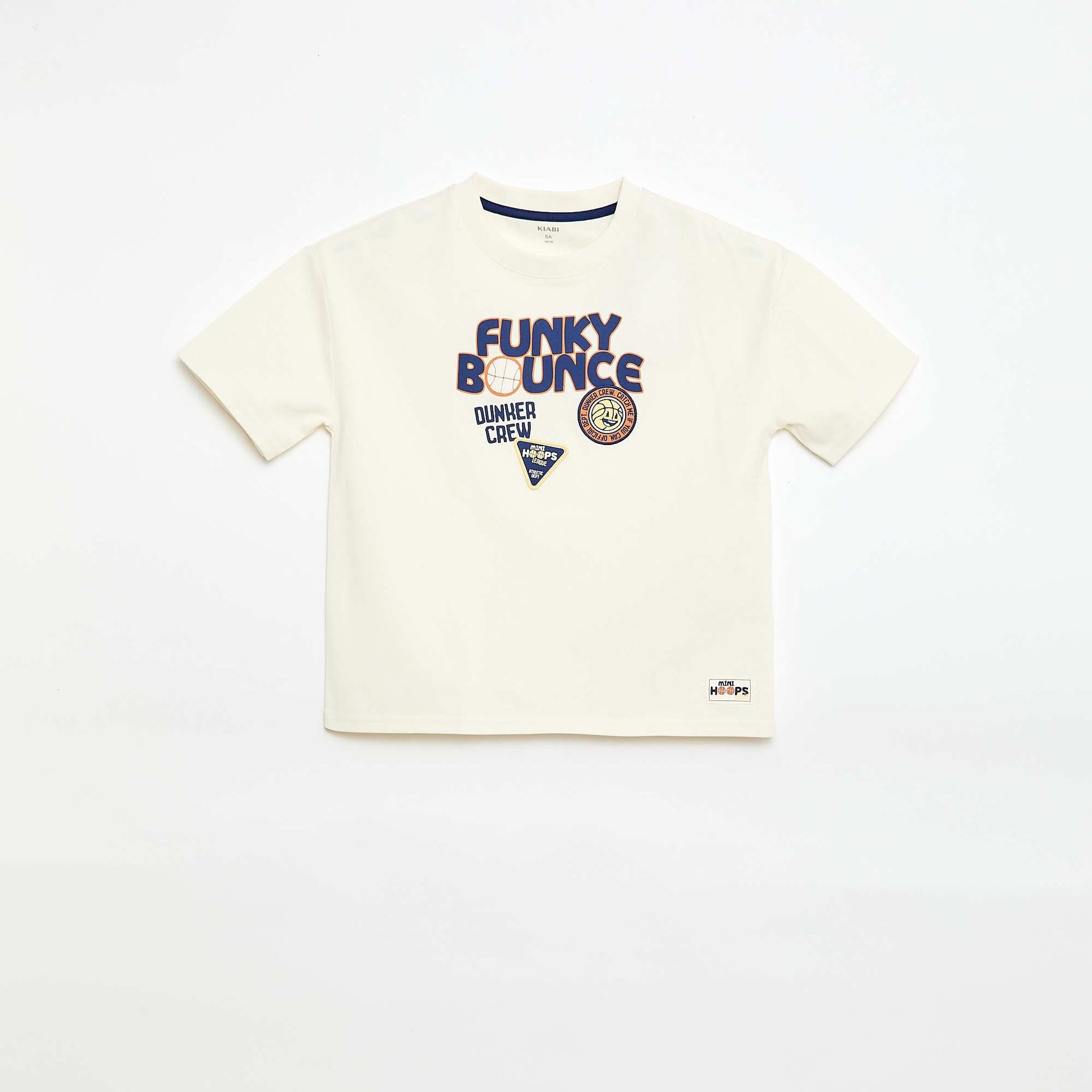 T-shirt manches courtes imprimé devant BLANC