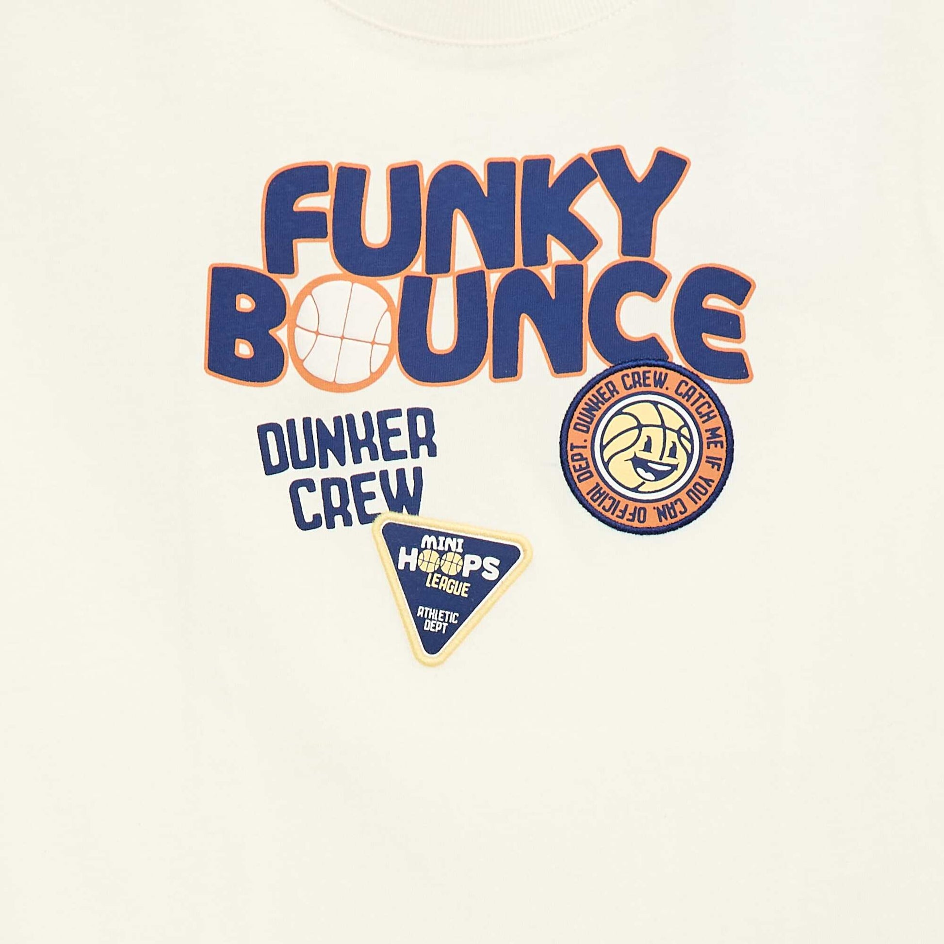 T-shirt manches courtes imprimé devant BLANC