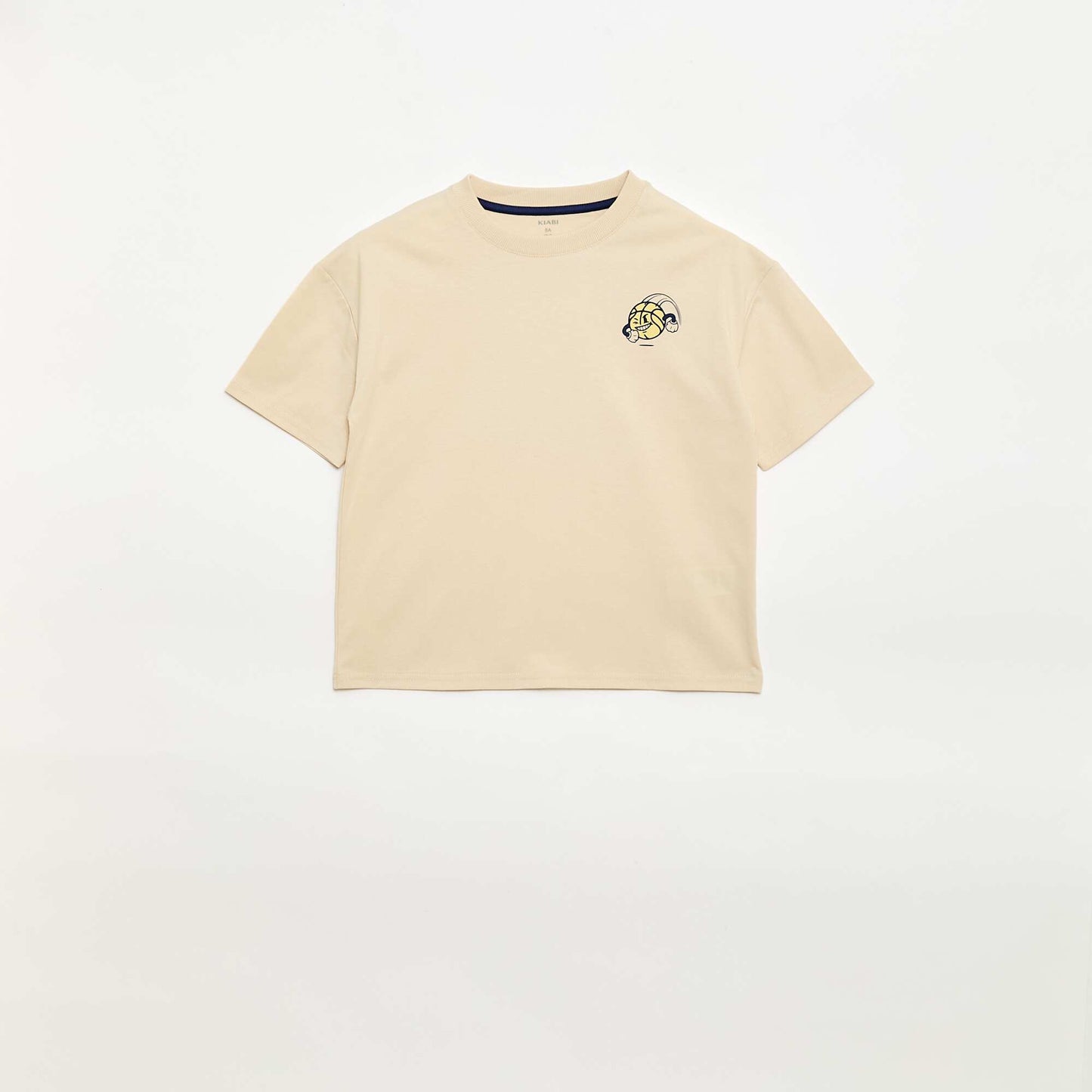 T-shirt manches courtes imprimé devant BLANC