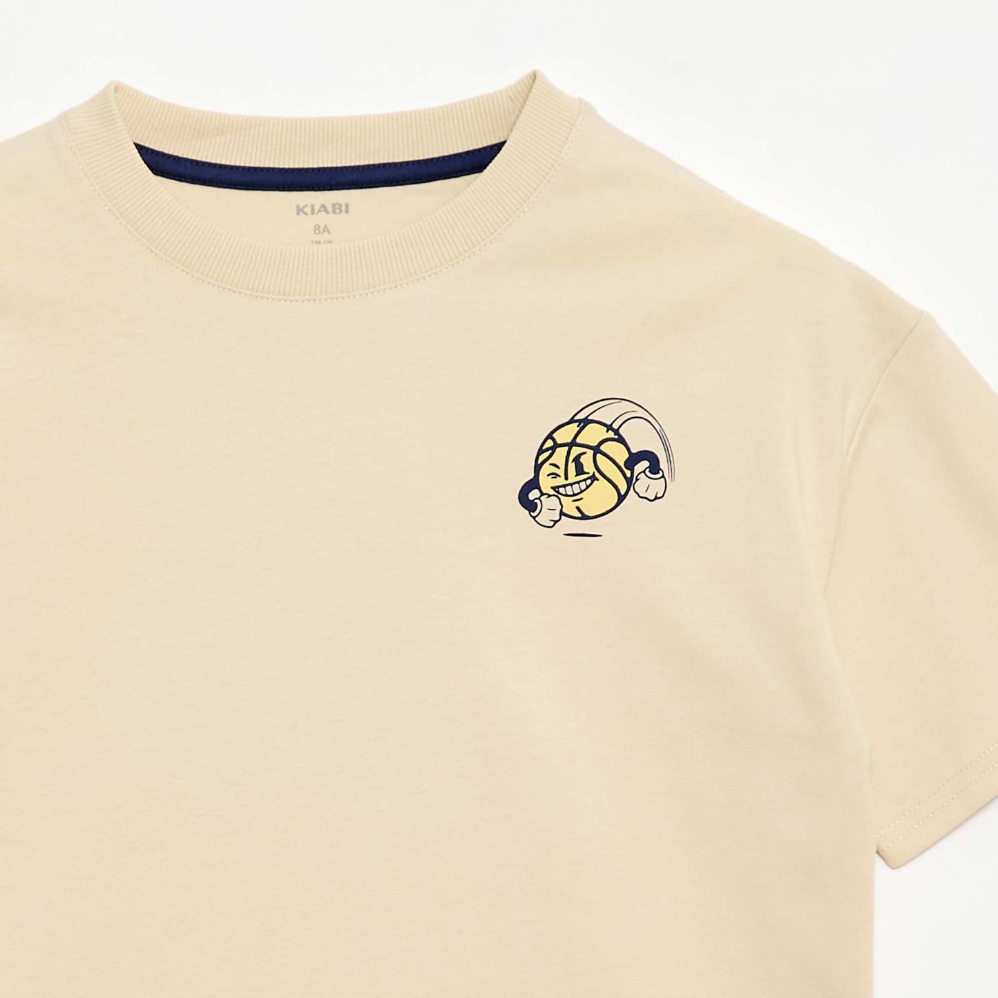 T-shirt manches courtes imprimé devant BLANC