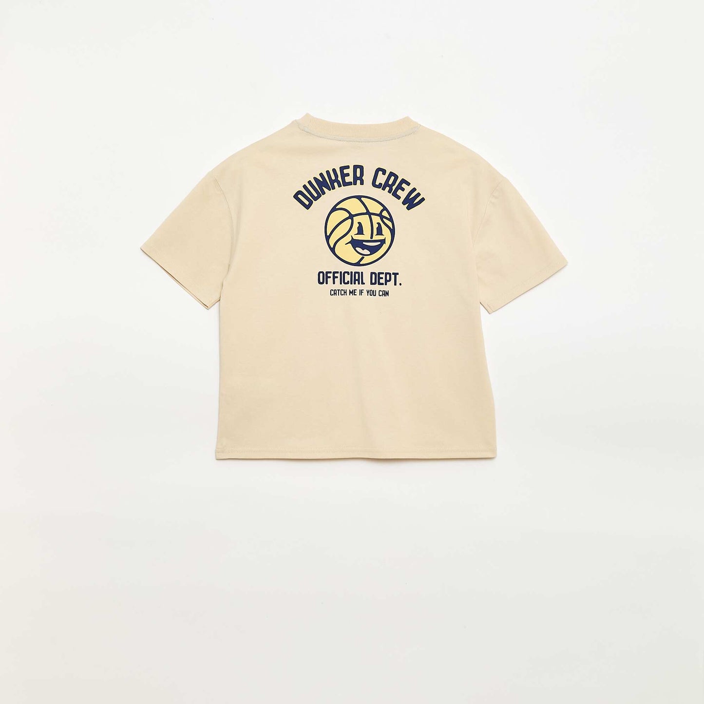 T-shirt manches courtes imprimé devant BLANC