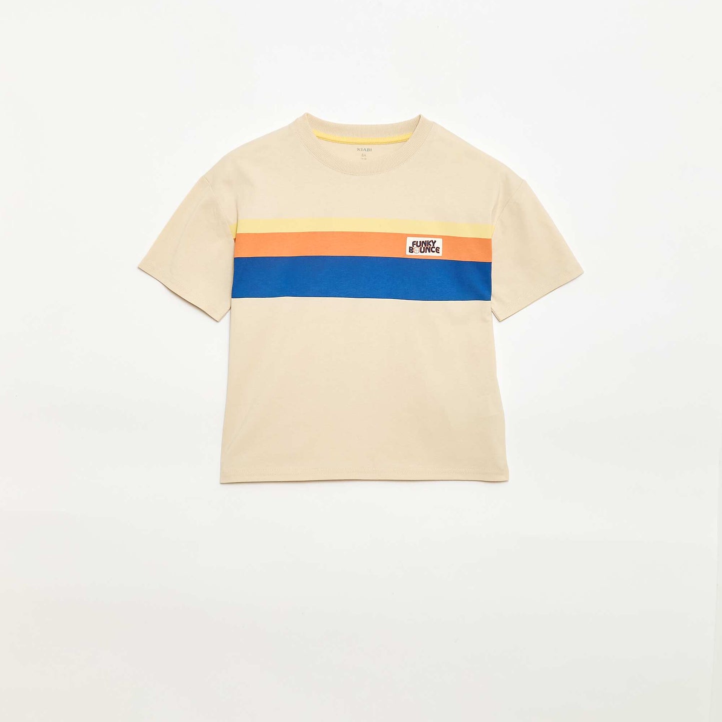 T-shirt manches courtes imprimé devant BLANC