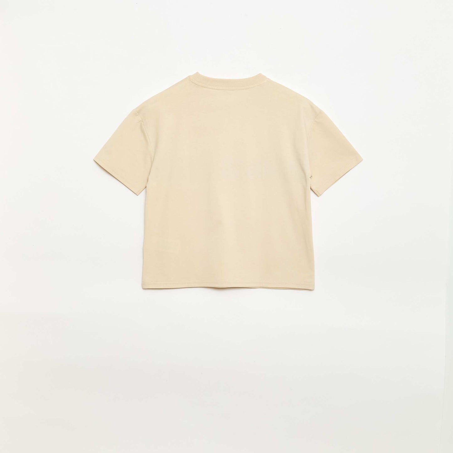 T-shirt manches courtes imprimé devant BLANC
