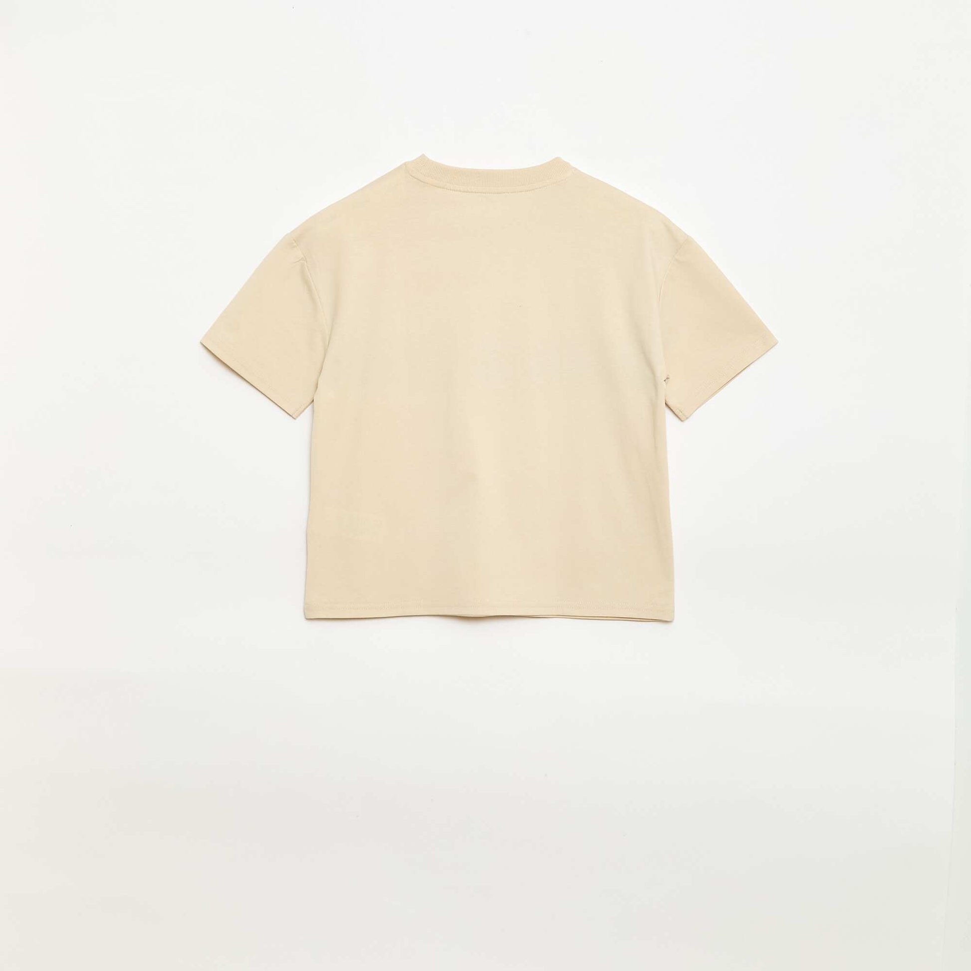 T-shirt manches courtes imprimé devant BLANC