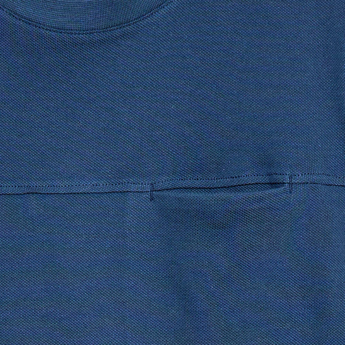 T-shirt en coton piqué à manches courtes BLEU