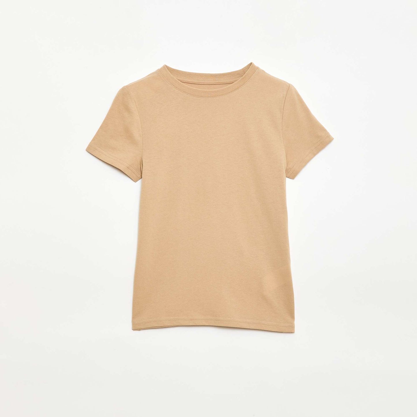 T-shirt en coton piqué à manches courtes BLANC