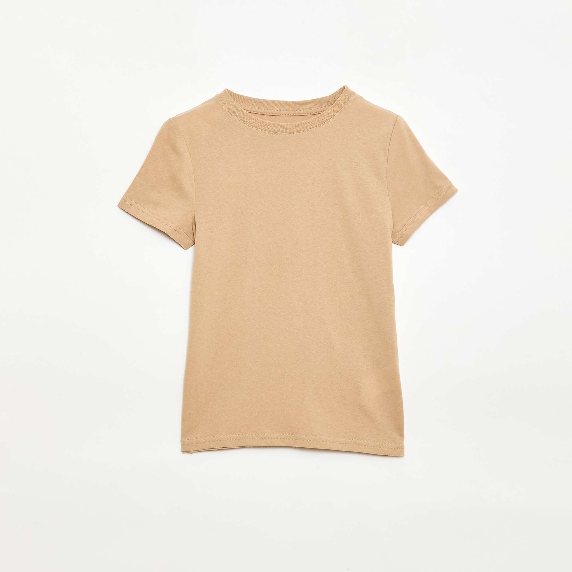 T-shirt en coton piqué à manches courtes BLANC