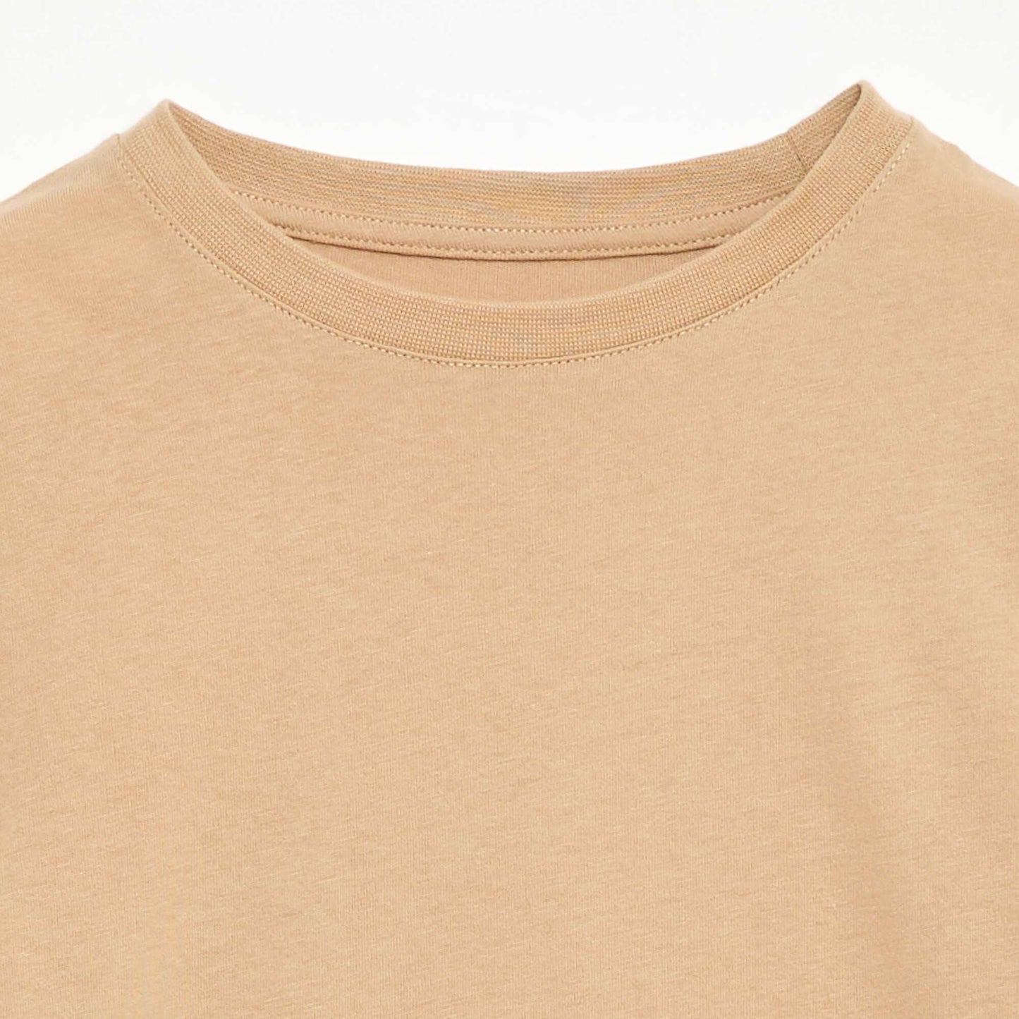 T-shirt en coton piqué à manches courtes BLANC