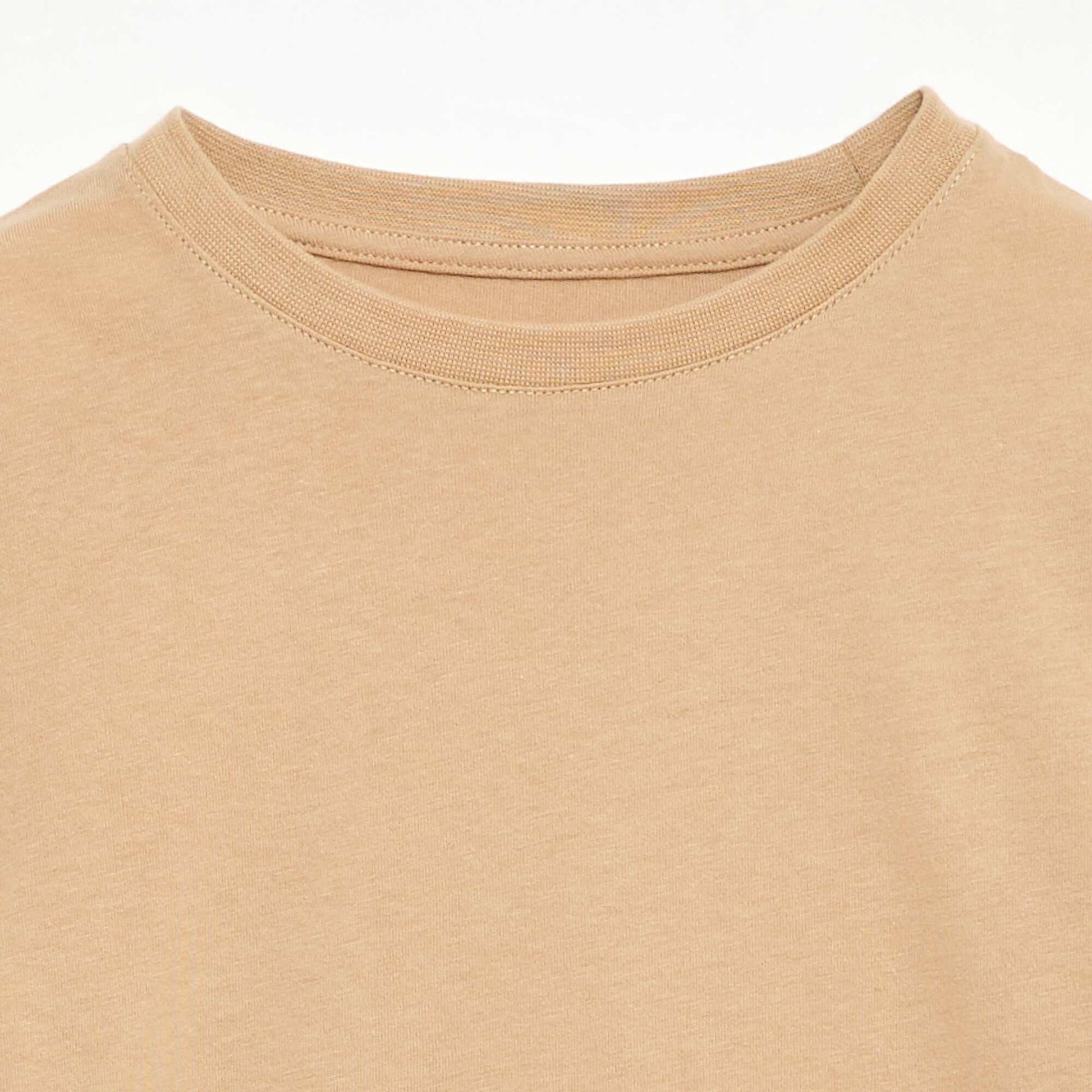 T-shirt en coton piqué à manches courtes BLANC