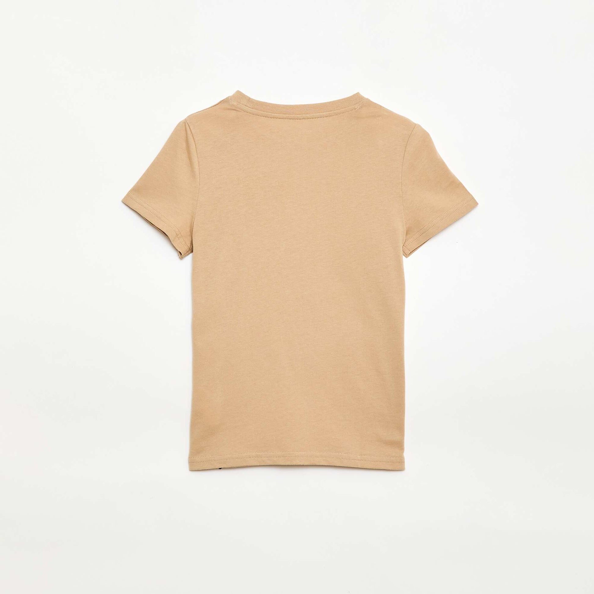 T-shirt en coton piqué à manches courtes BLANC
