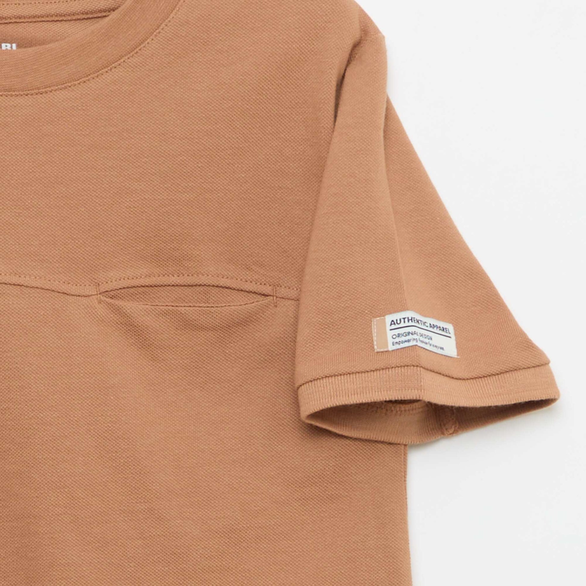 T-shirt en coton piqué à manches courtes BLANC
