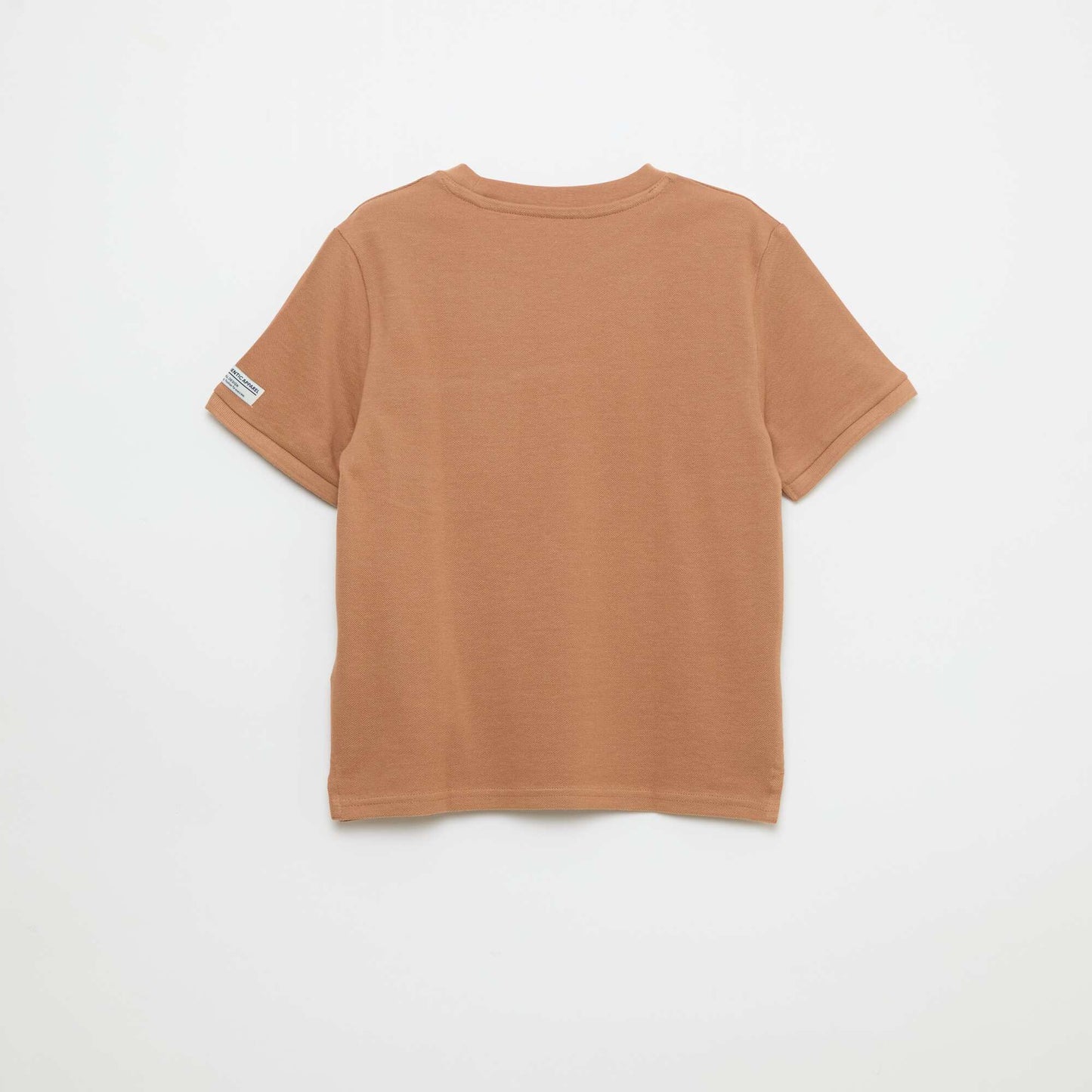 T-shirt en coton piqué à manches courtes BLANC