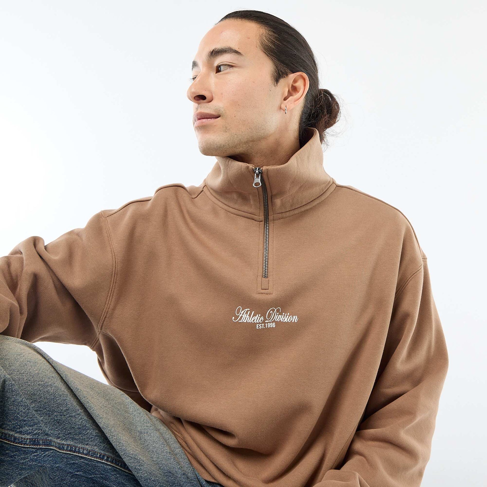 Sweat camionneur en molleton MARRON