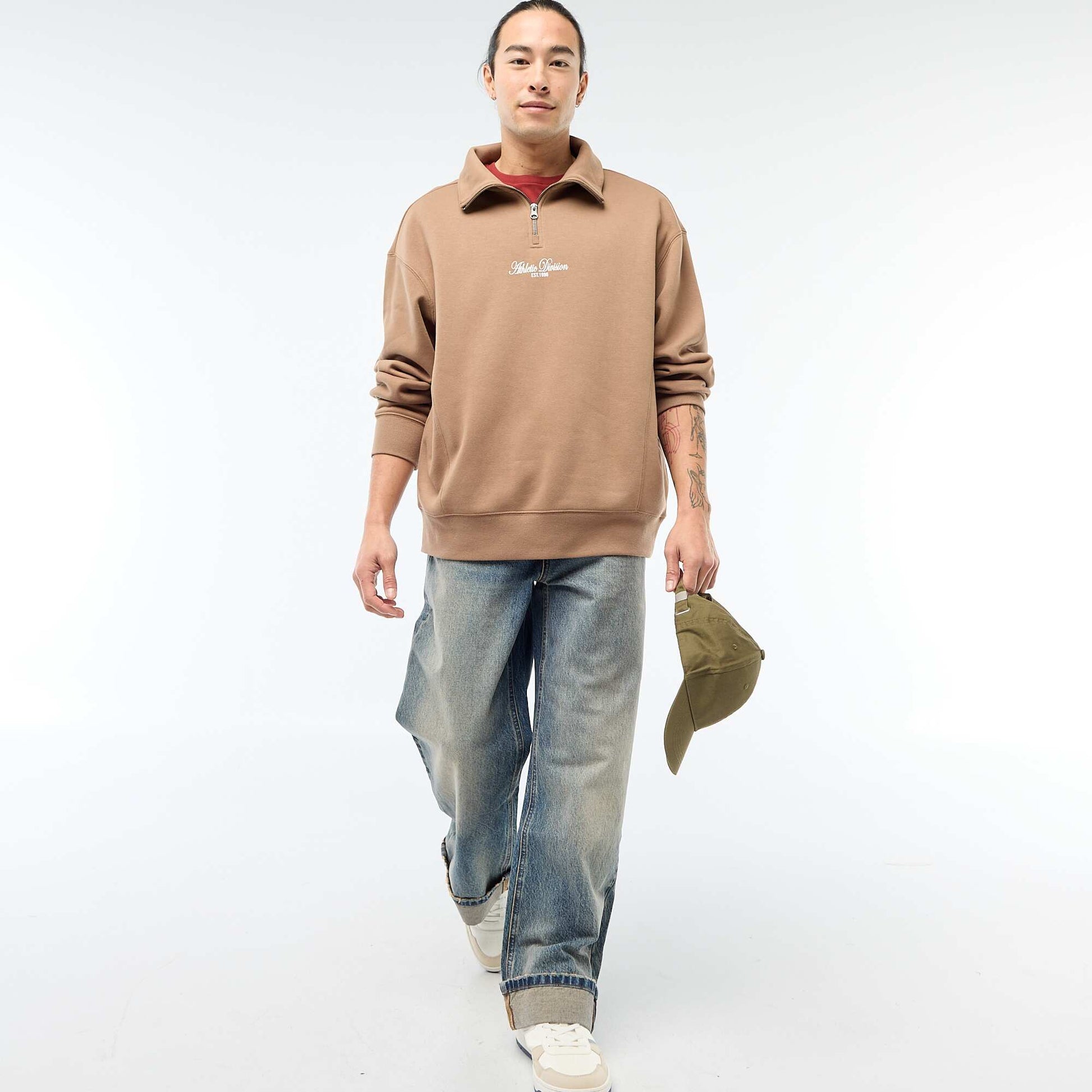 Sweat camionneur en molleton MARRON