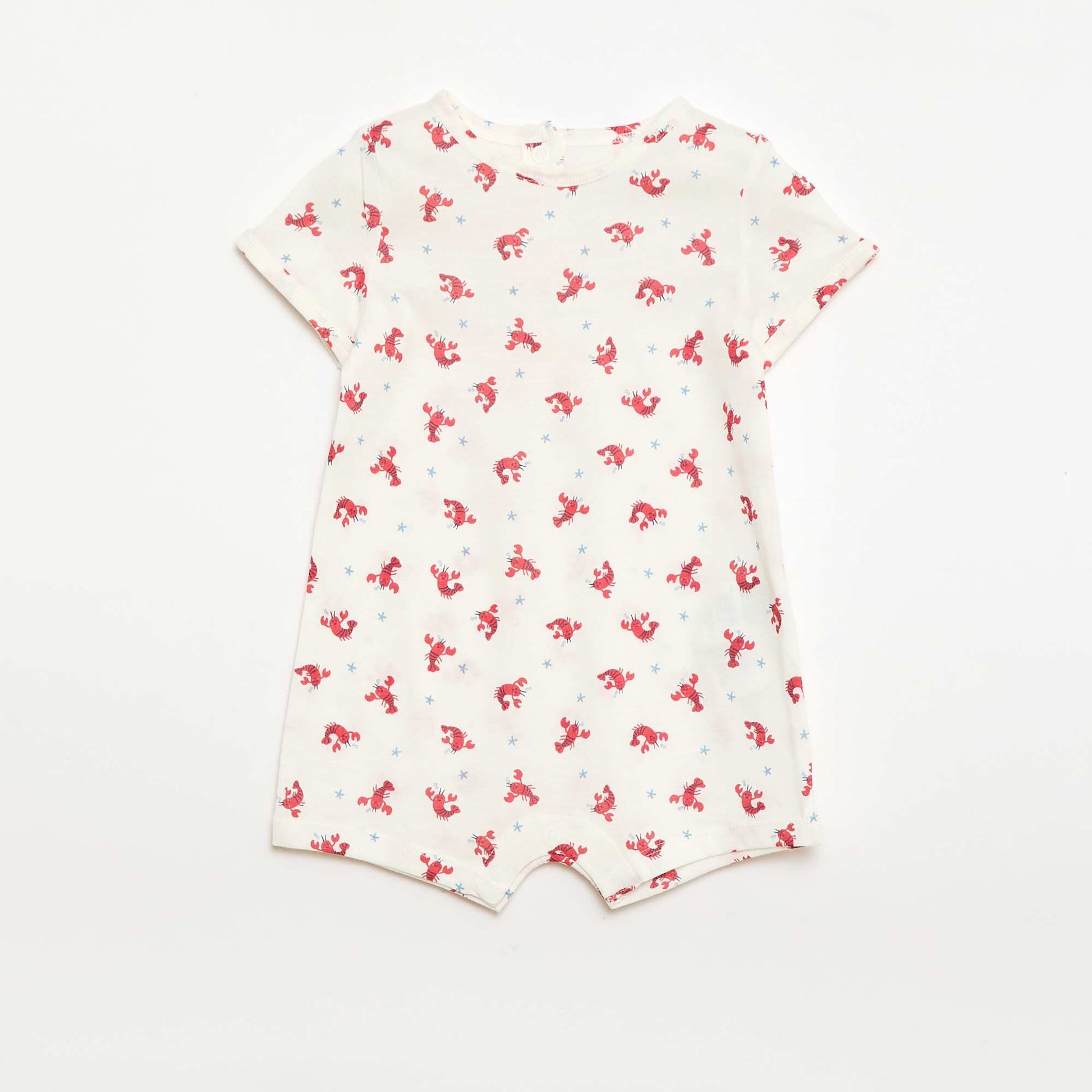 Lot de 2 barboteuses courtes en jersey BLANC