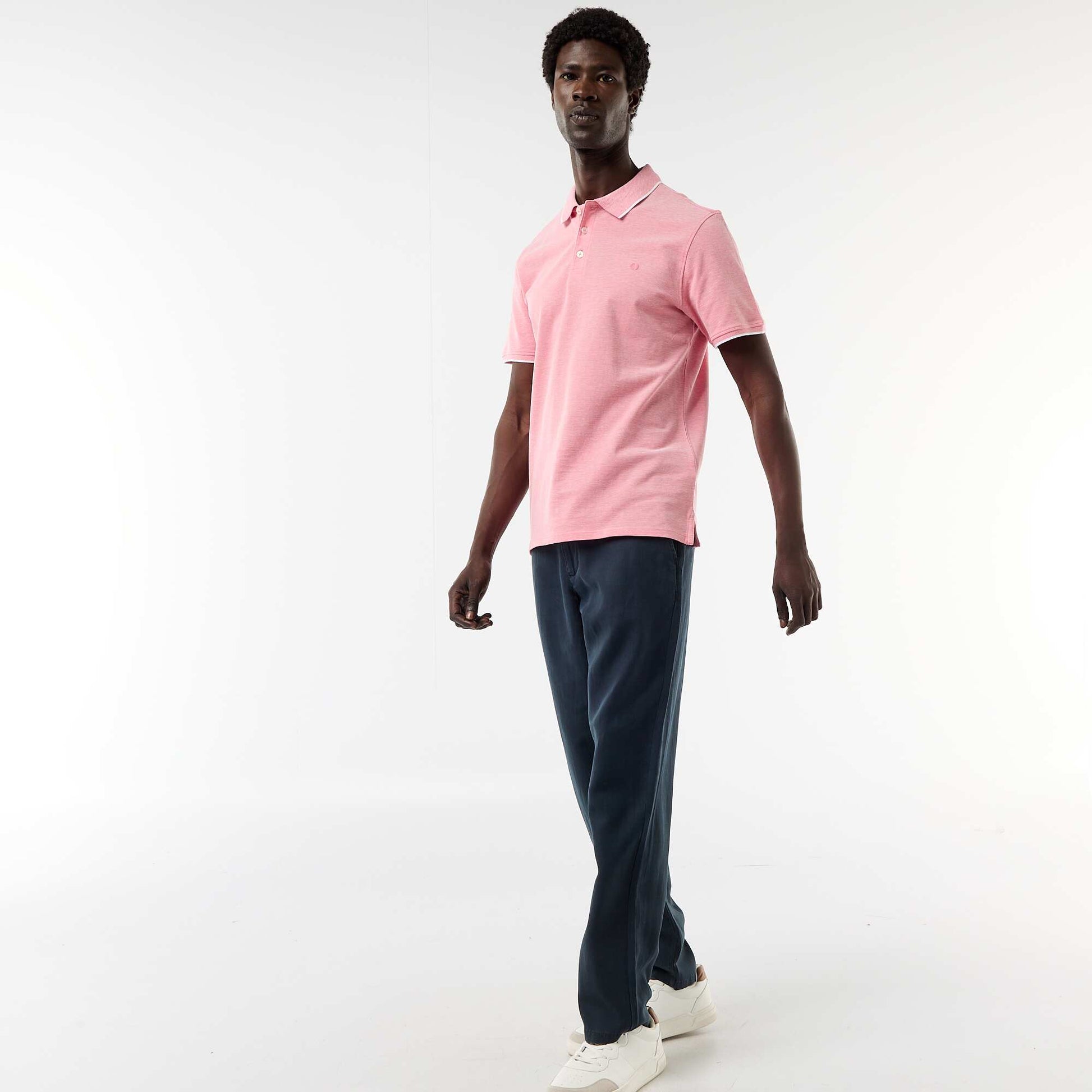 Polo avec broderie sur poitrine ROUGE