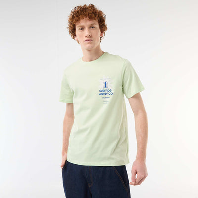 T-shirt col rond imprimé en coton VERT