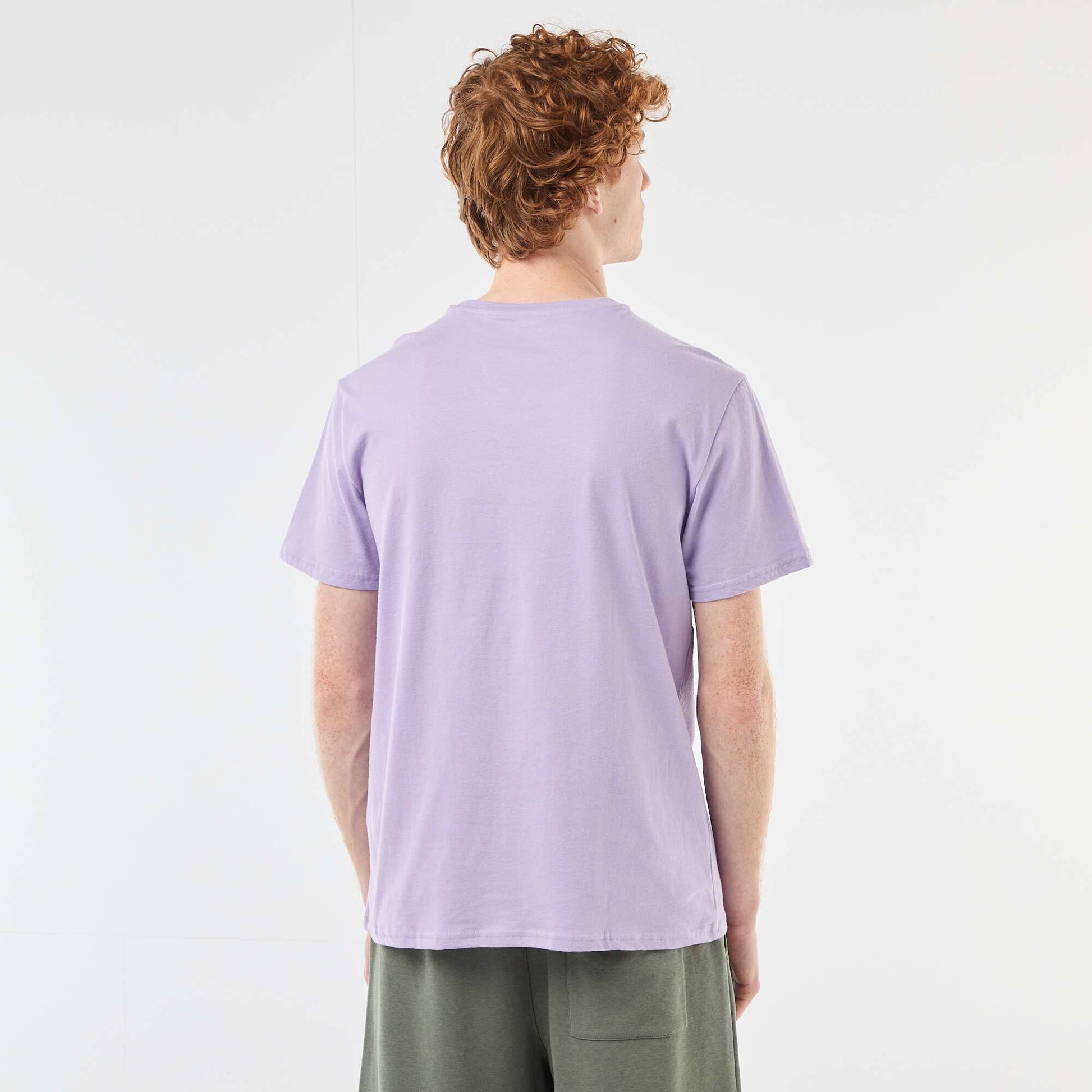 T-shirt col rond imprimé en coton VIOLET