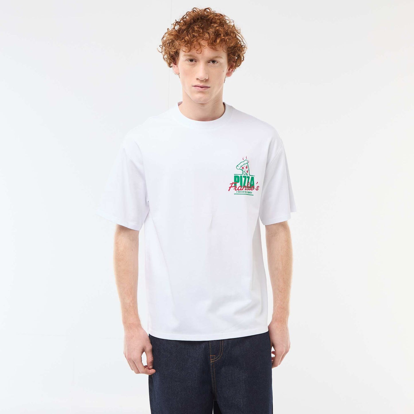 T-shirt imprimés devant et dos en coton uni BLANC