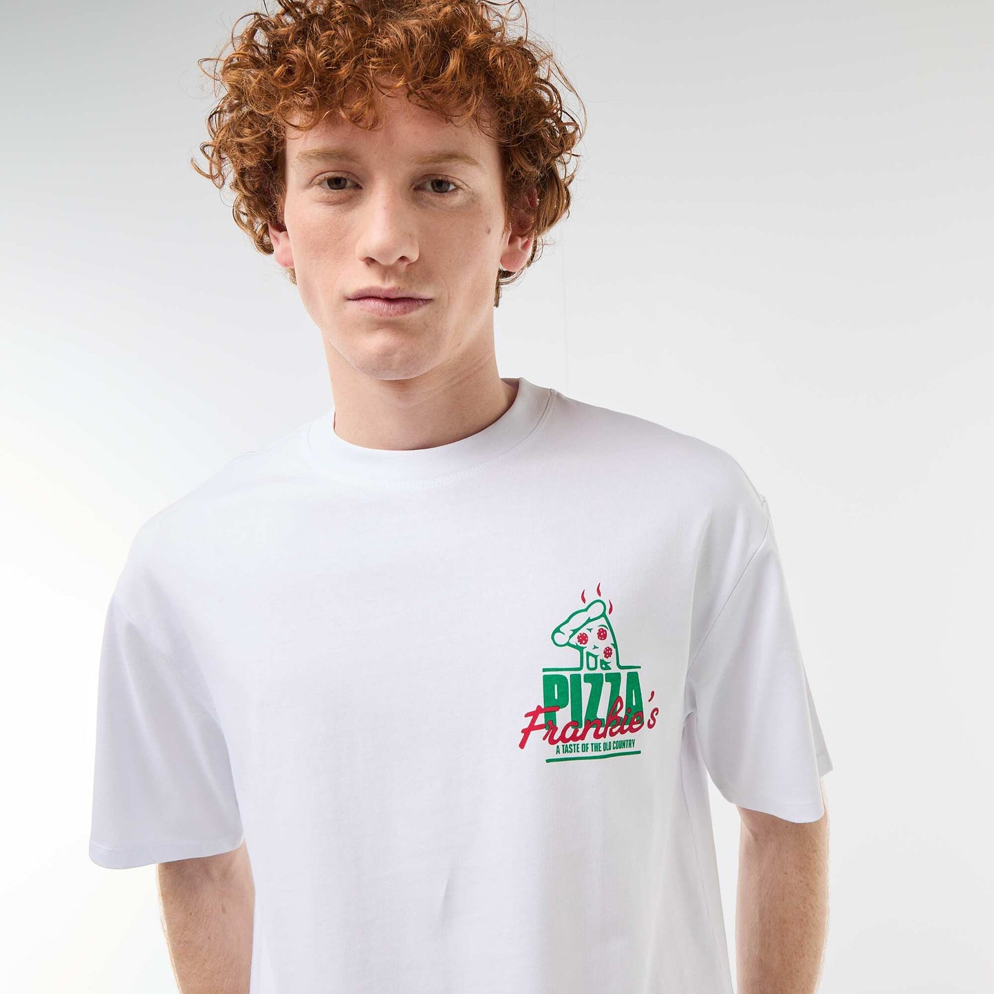 T-shirt imprimés devant et dos en coton uni BLANC
