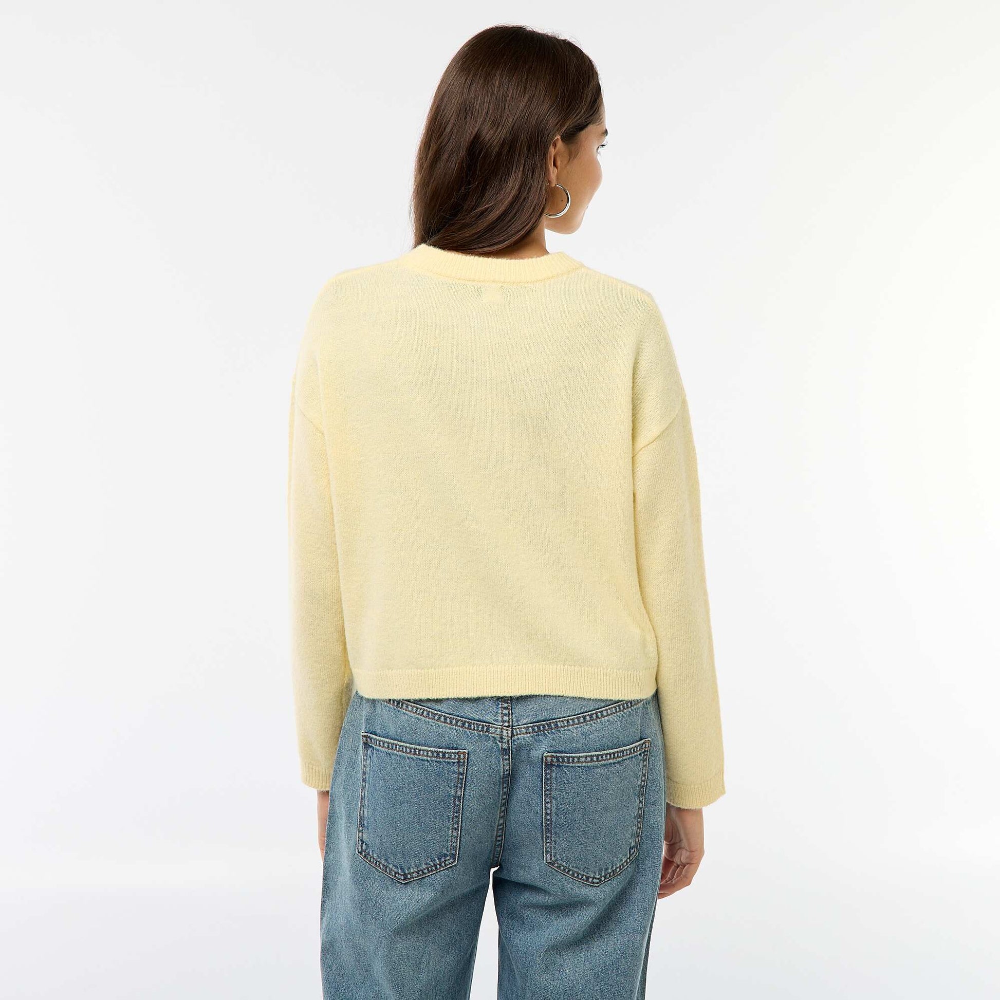 Gilet boutonné avec 2 poches plaquées JAUNE
