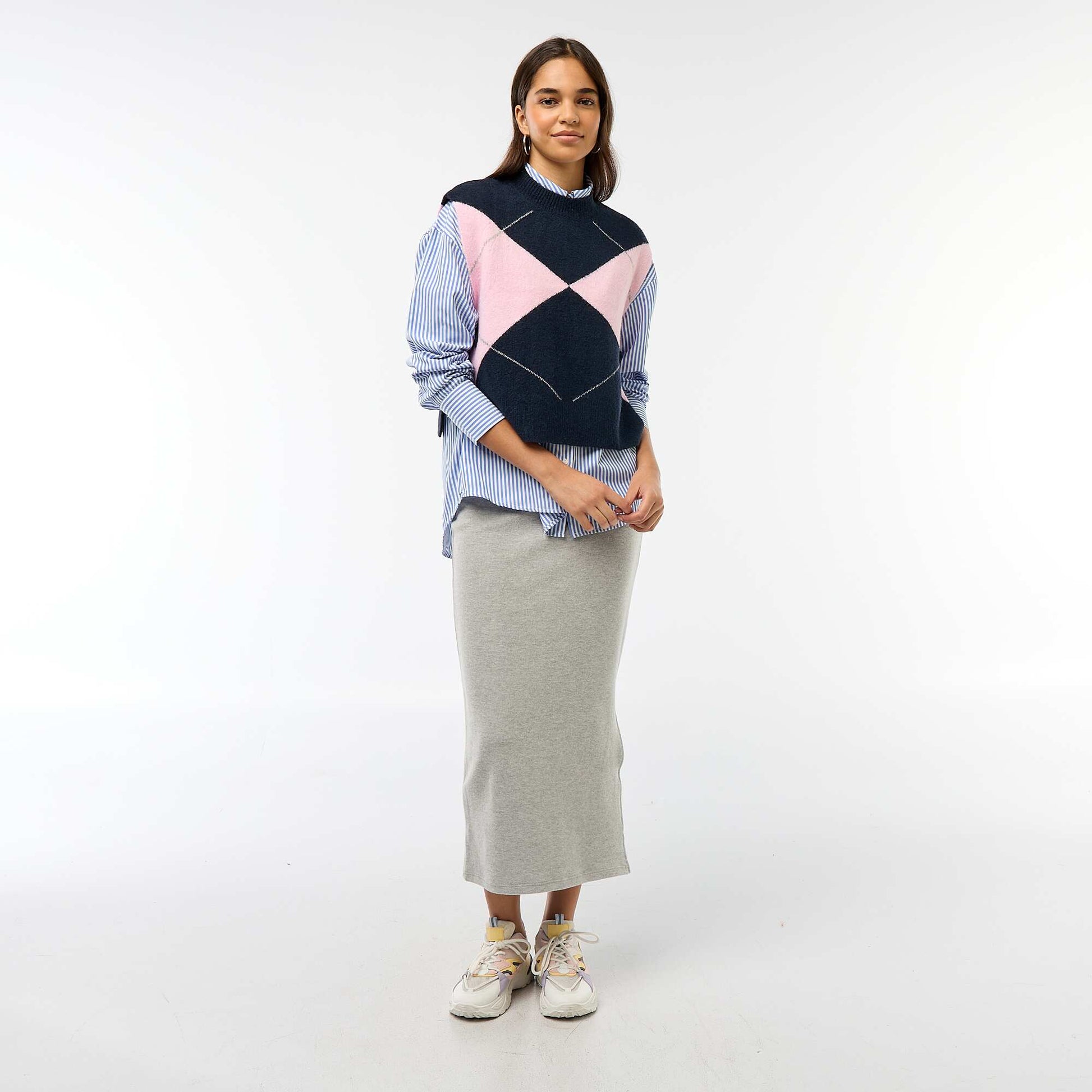 Pull sans manches avec liens à nouer sur les côtés BLEU