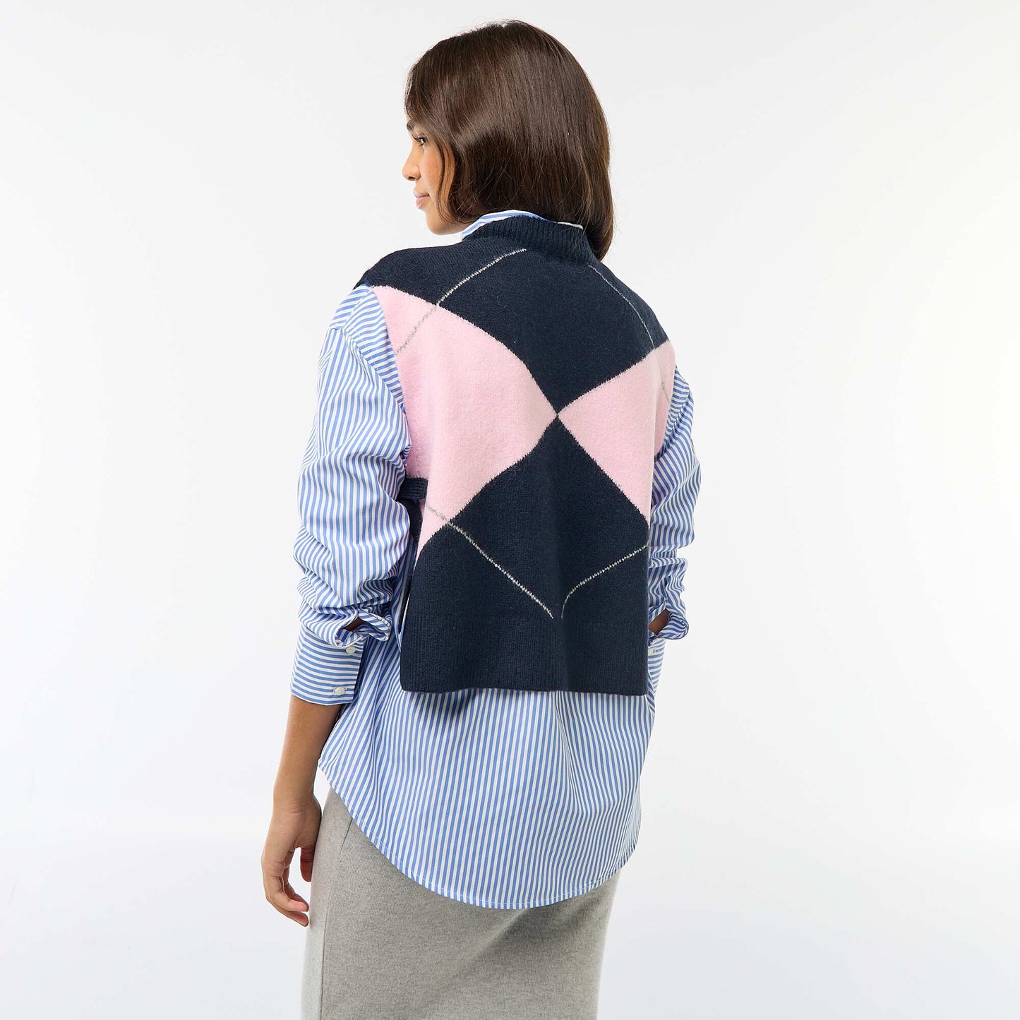 Pull sans manches avec liens à nouer sur les côtés BLEU