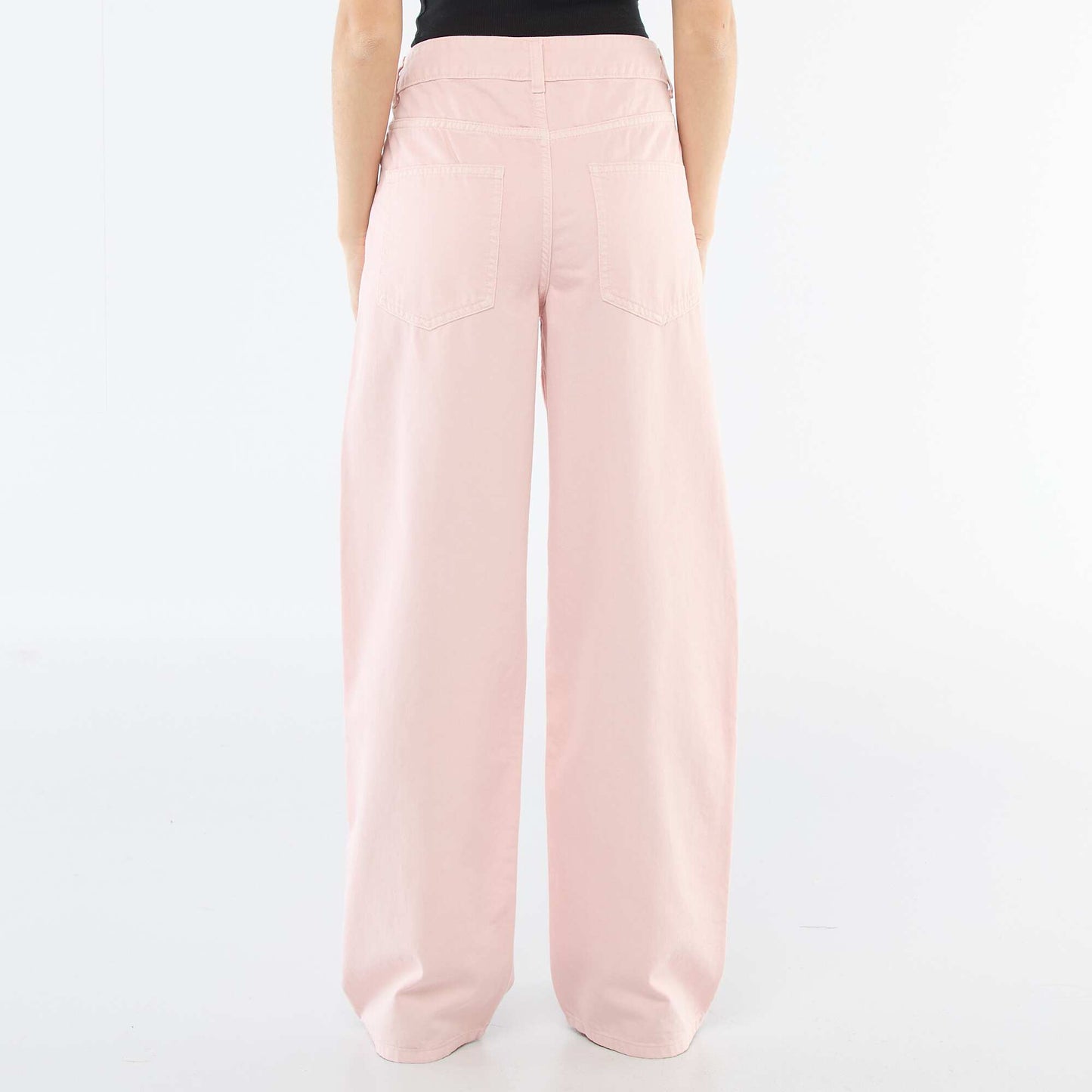 Pantalon twill ouverture asymétrique ROSE