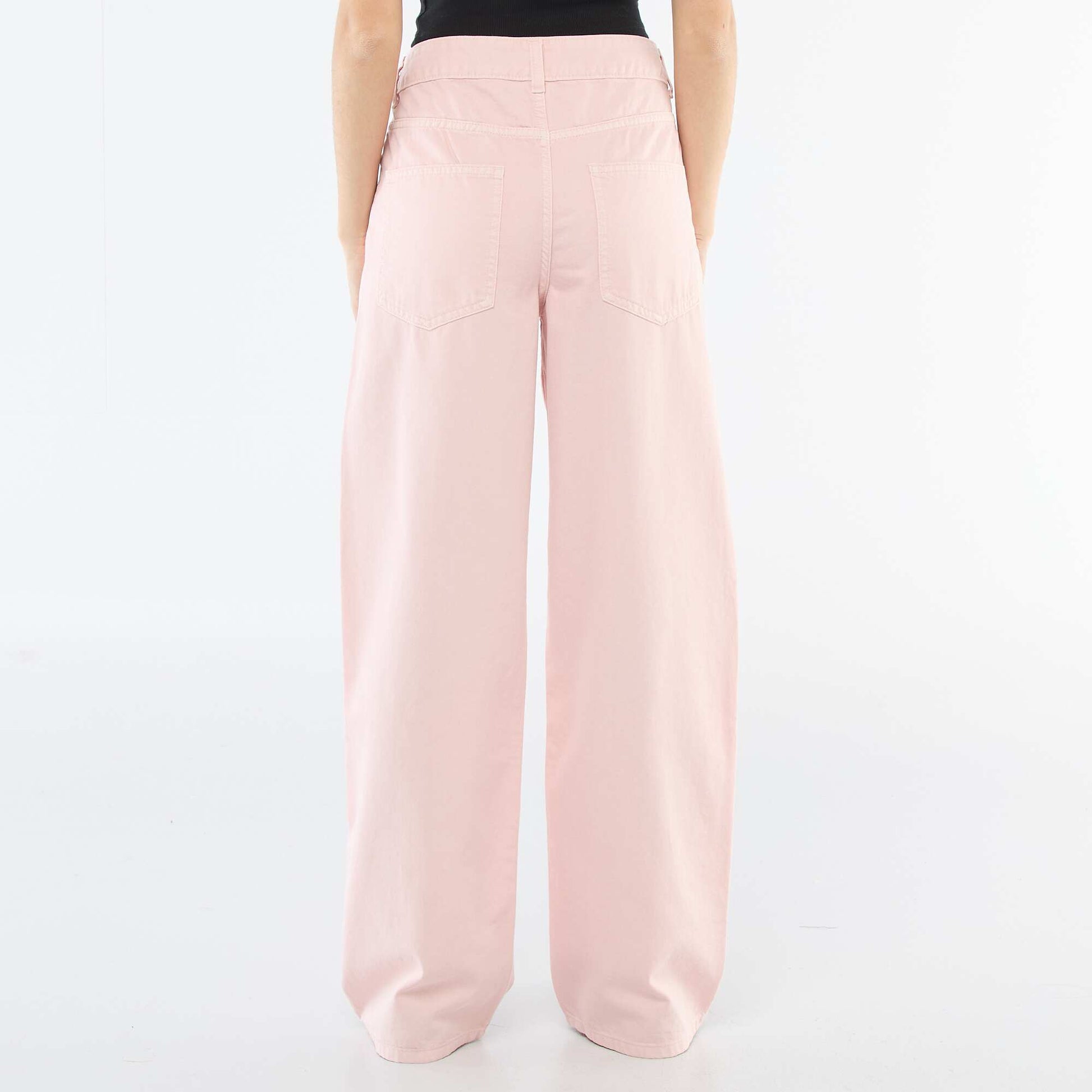 Pantalon twill ouverture asymétrique ROSE