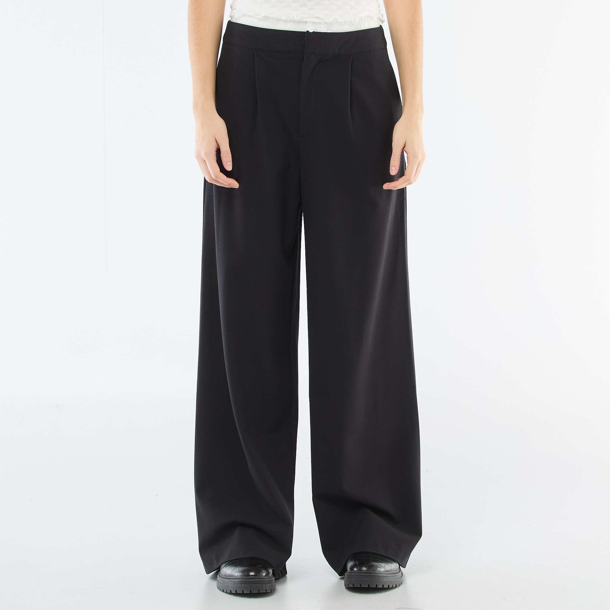 Pantalon large avec taille boxer NOIR