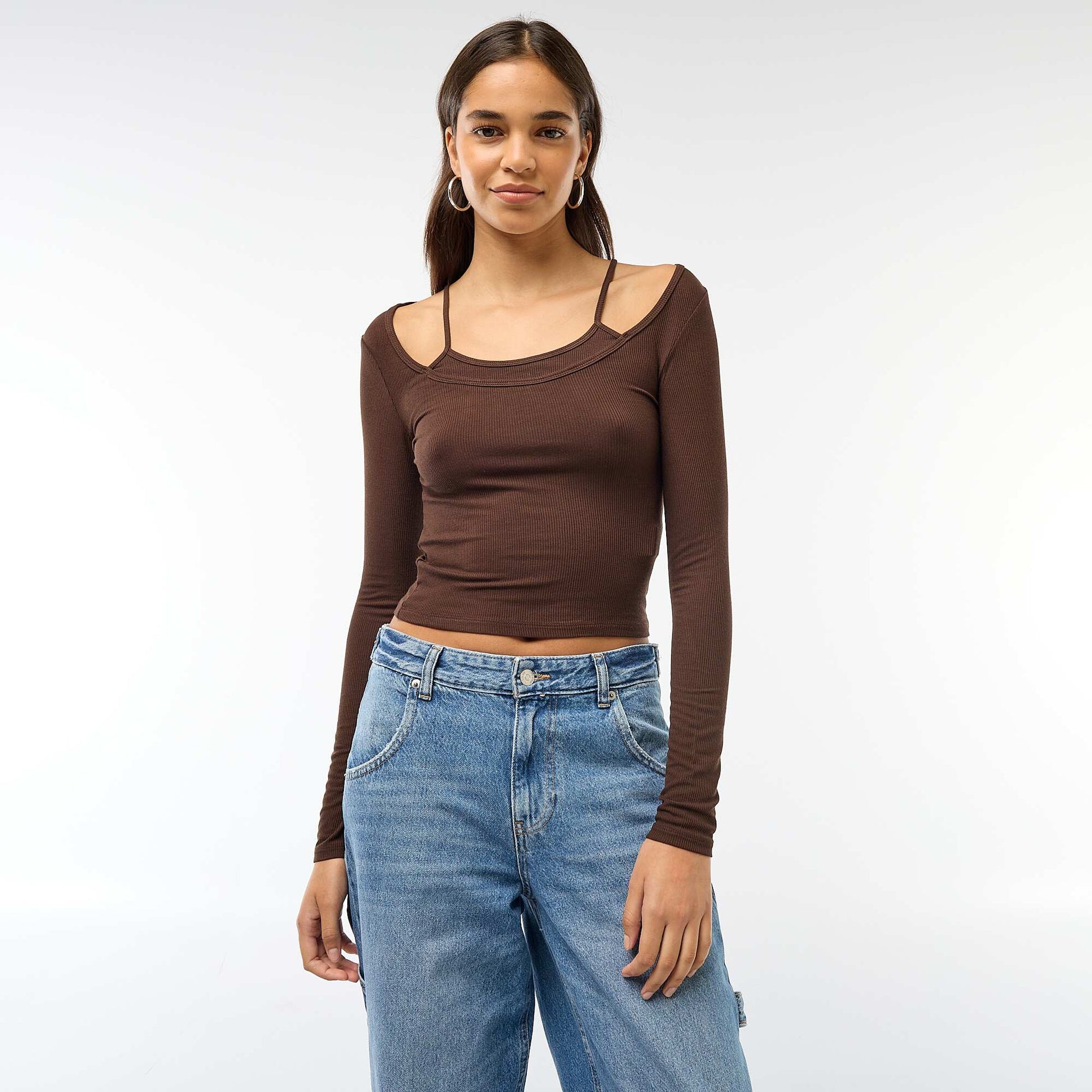 T-shirt - Débardeur effet 2 en 1 MARRON