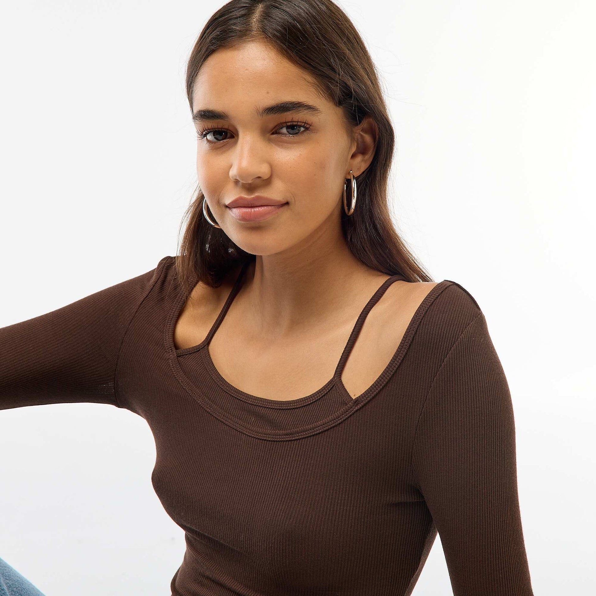 T-shirt - Débardeur effet 2 en 1 MARRON