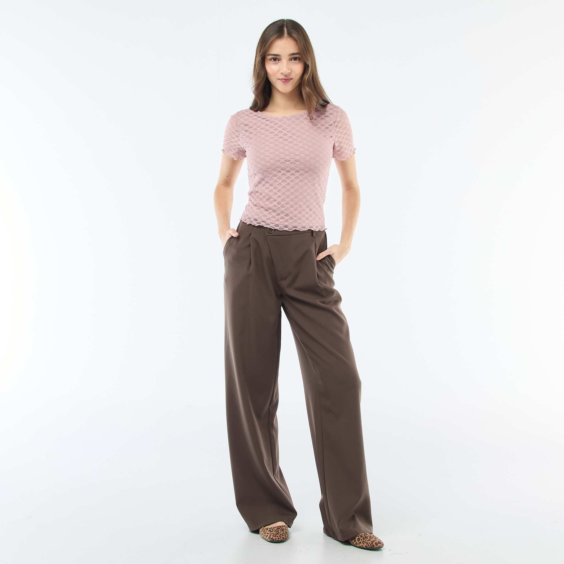 Tee-shirt en dentelle avec dos échancré ROSE