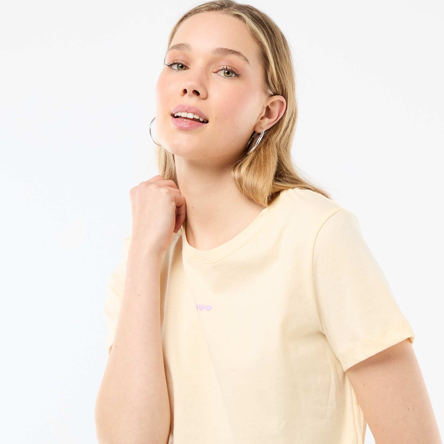 Ensemble pyjama long t-shirt + pantalon à carreaux -  2 pièces JAUNE