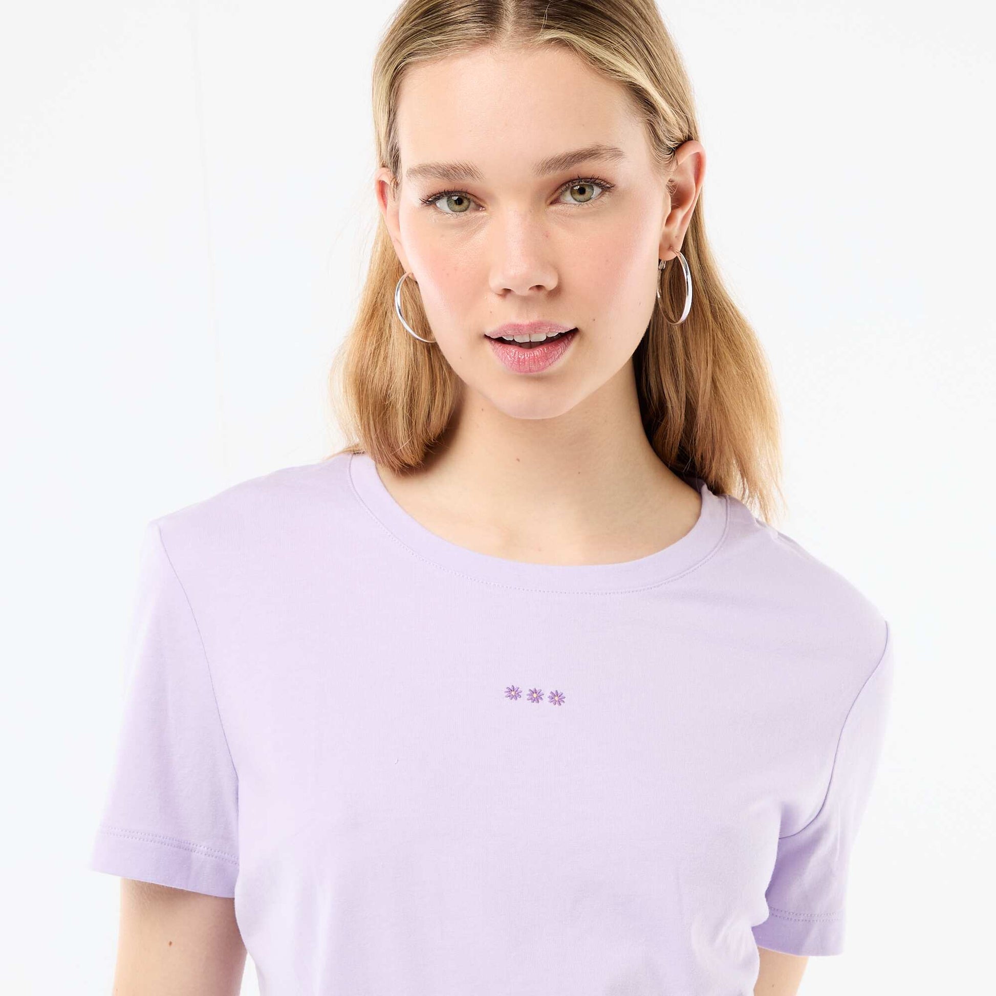 Ensemble pyjama long t-shirt + pantalon à carreaux -  2 pièces VIOLET