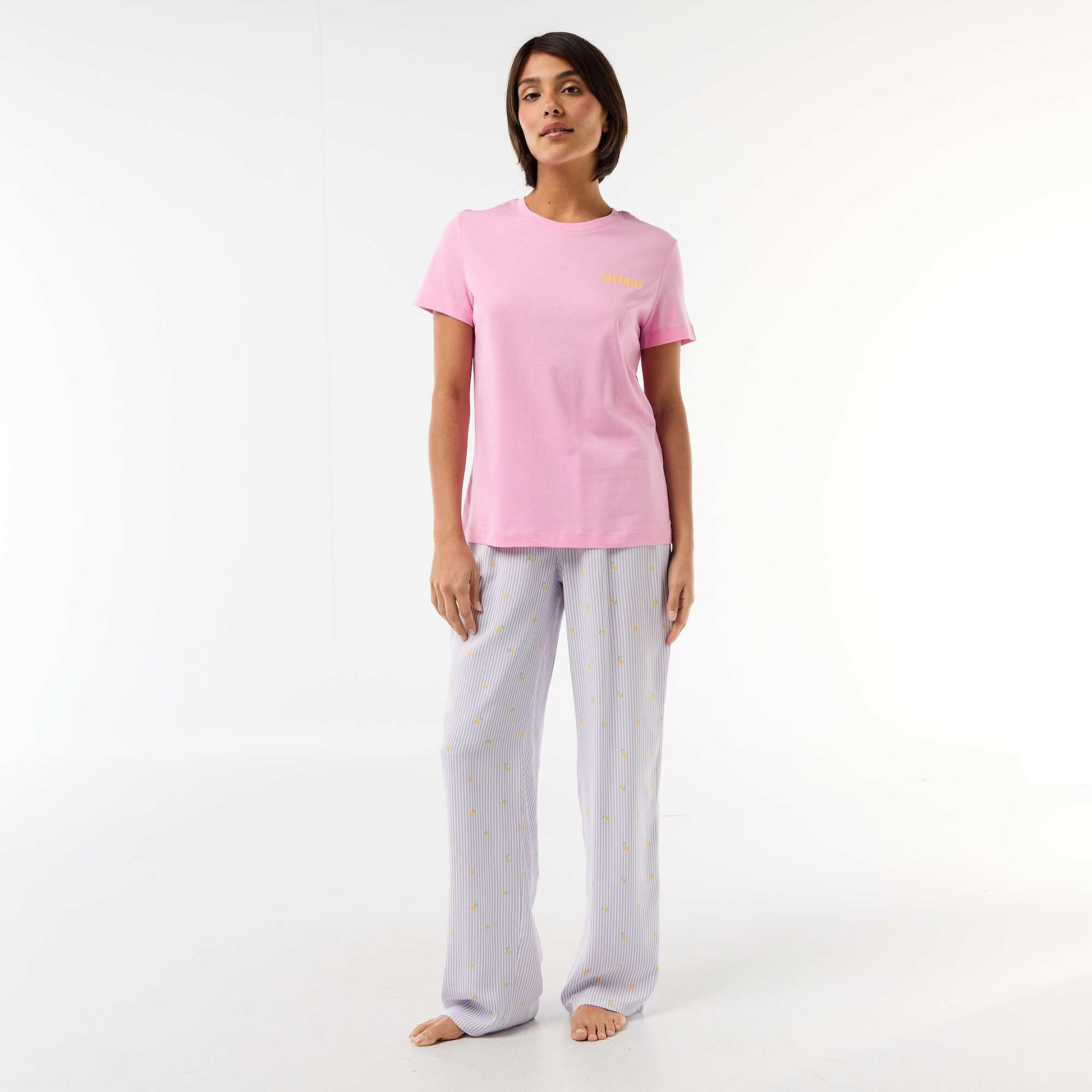 Pyjama long imprimé - 2 pièces VIOLET