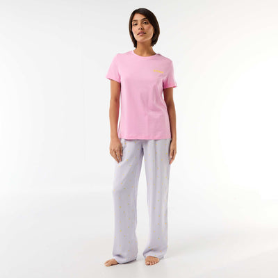 Pyjama long imprimé - 2 pièces VIOLET