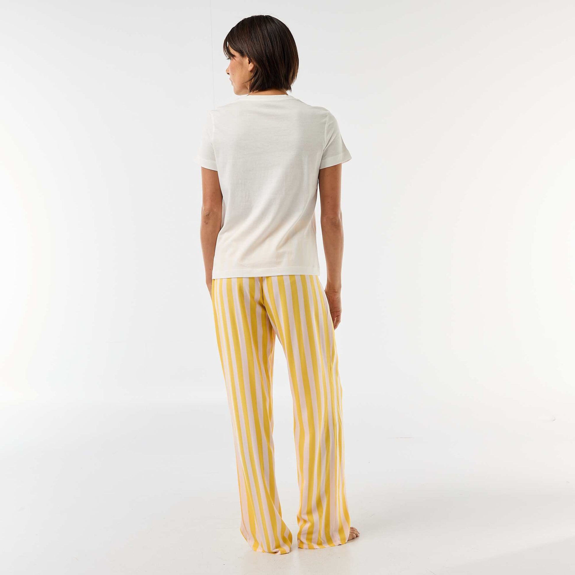 Pyjama long imprimé - 2 pièces JAUNE