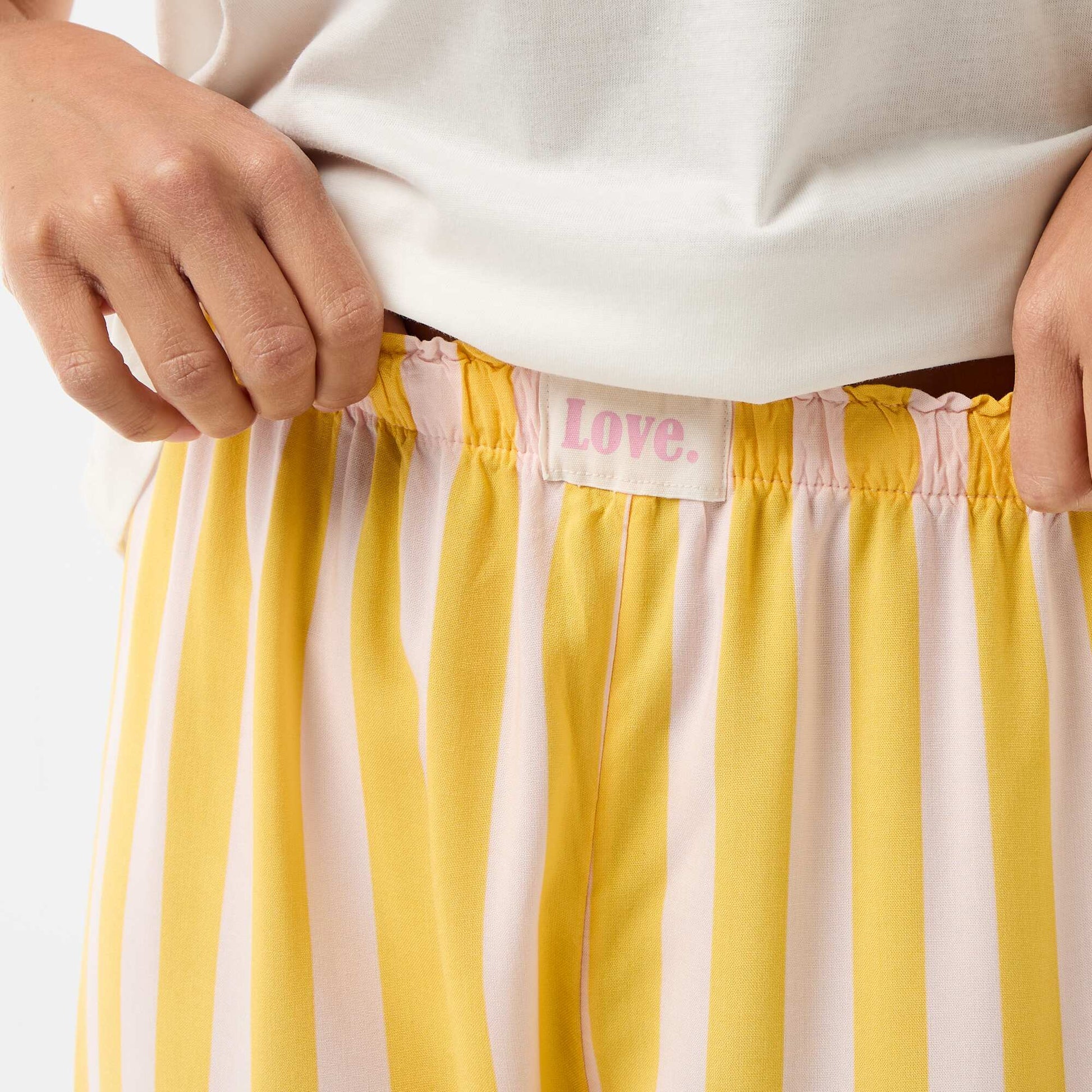 Pyjama long imprimé - 2 pièces JAUNE