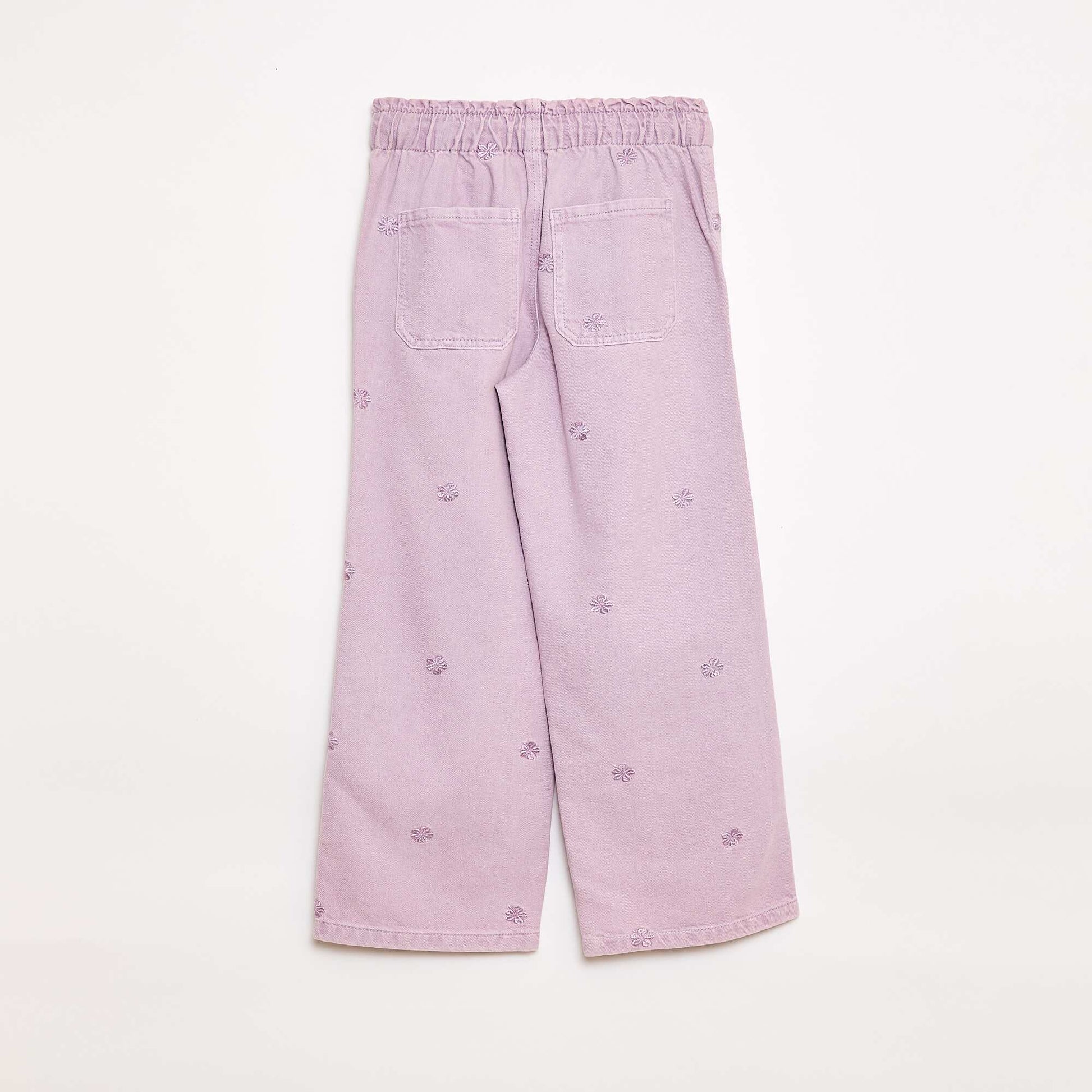 Jean wide leg à motif brodé VIOLET