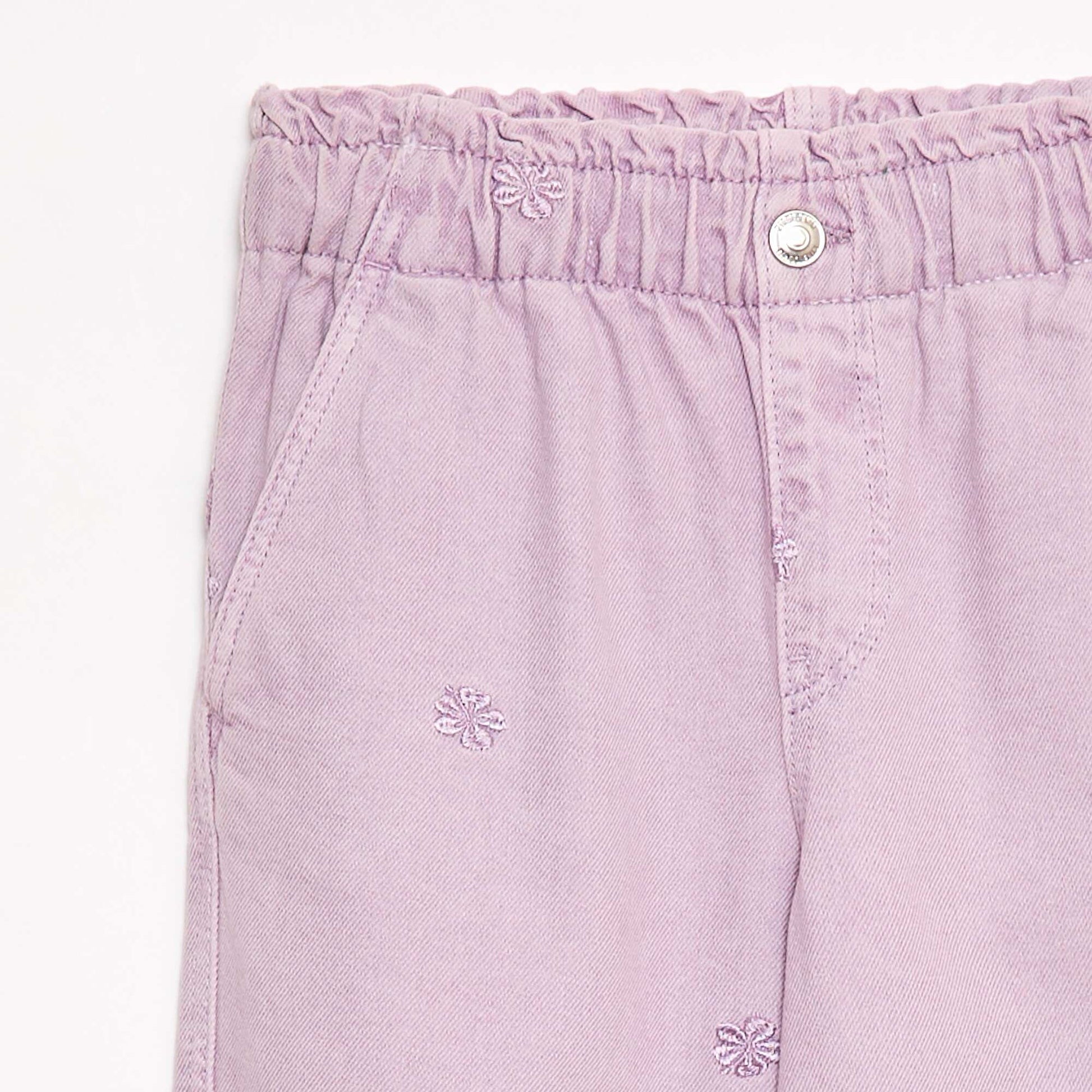 Jean wide leg à motif brodé VIOLET