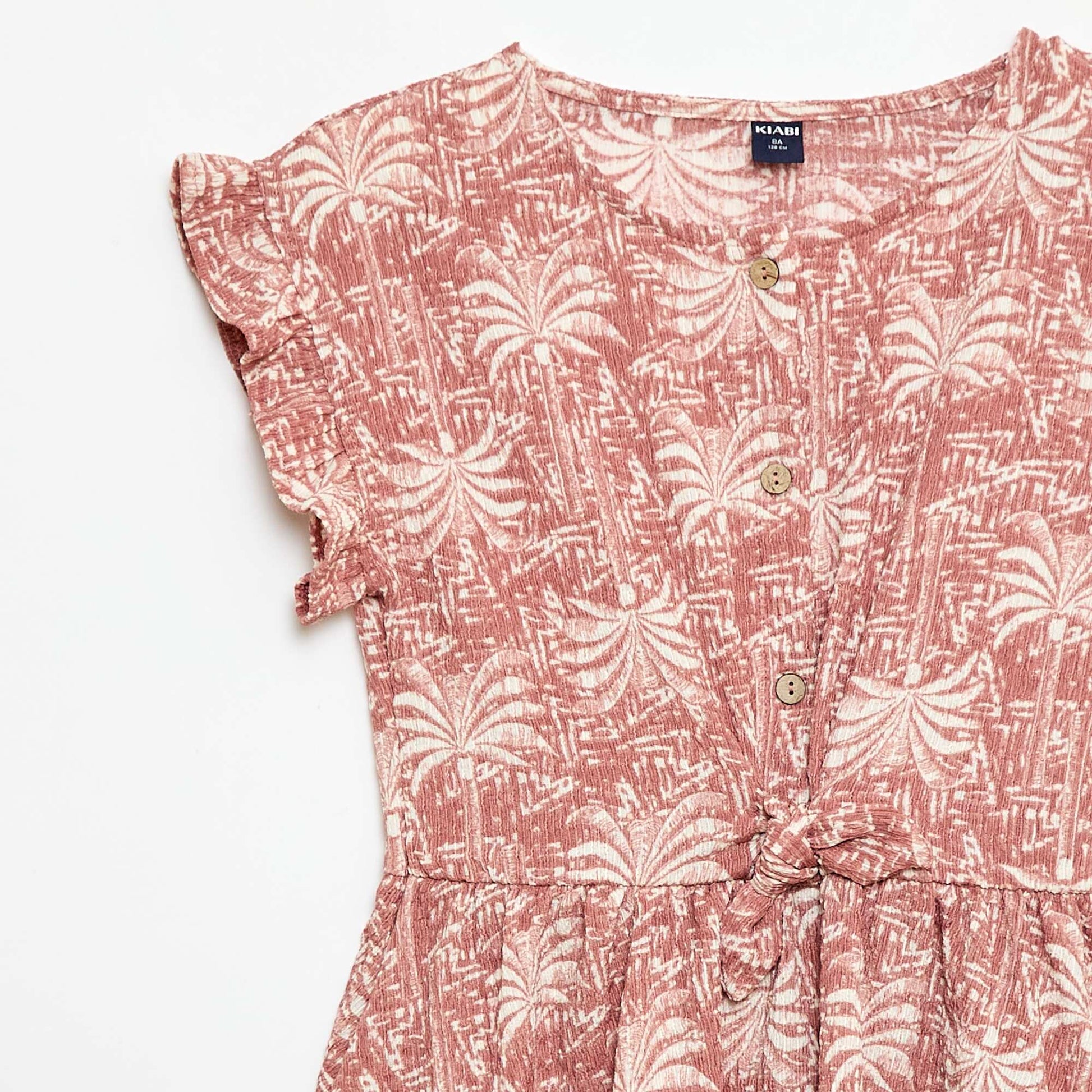 Robe en maille gaufrée boutonnée sur le devant ROSE