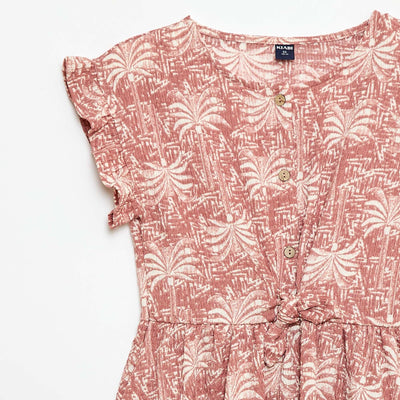 Robe en maille gaufrée boutonnée sur le devant ROSE