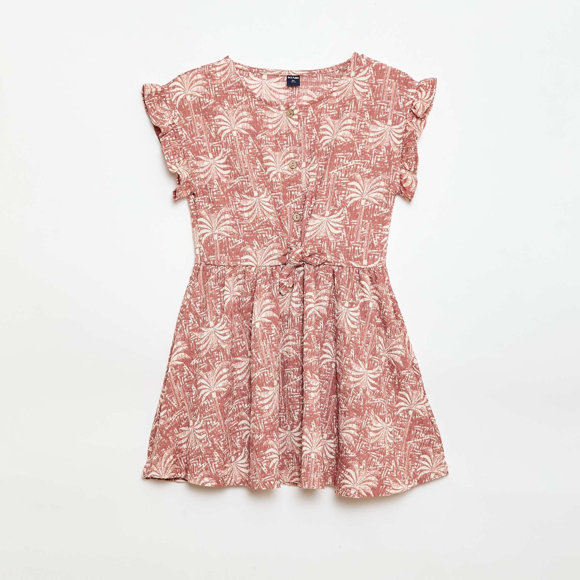 Robe en maille gaufrée boutonnée sur le devant ROSE