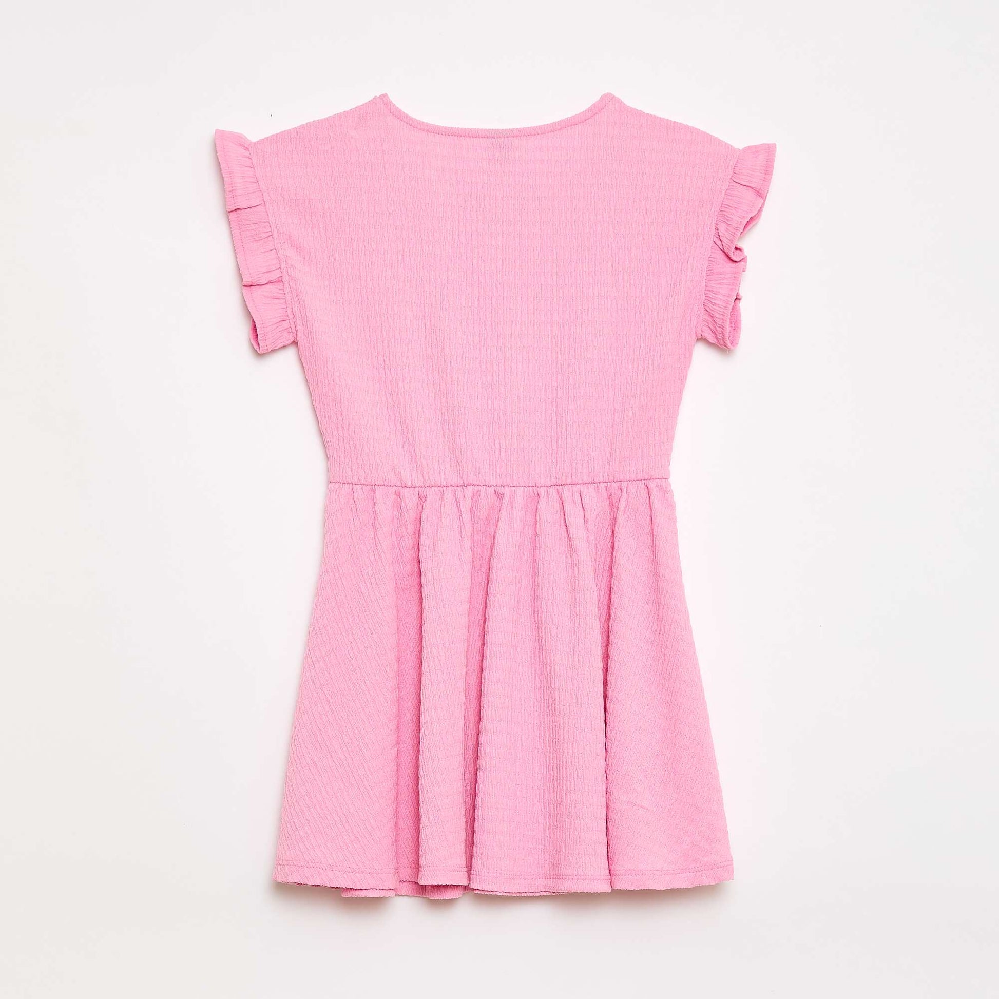 Robe en maille gaufrée boutonnée sur le devant ROSE