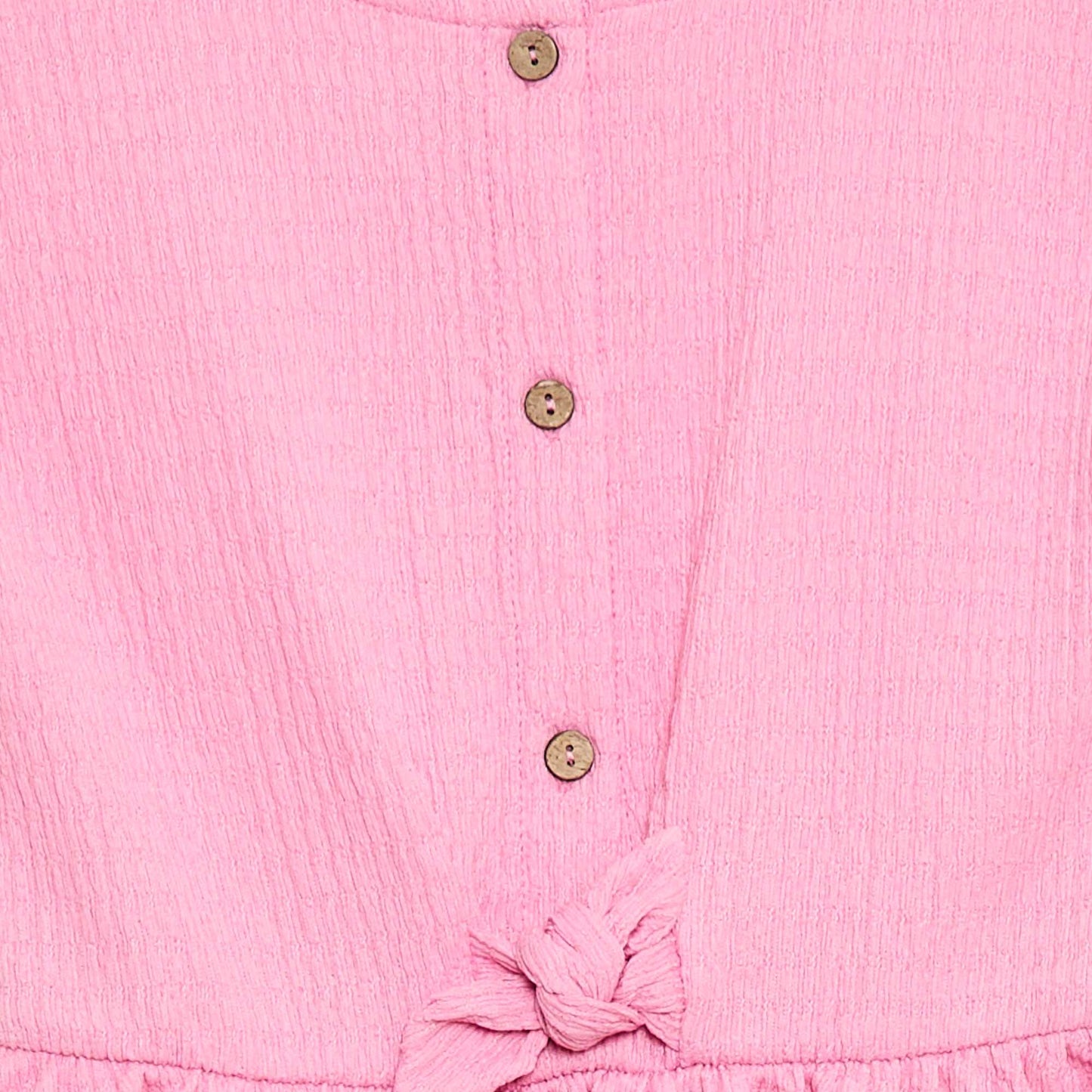 Robe en maille gaufrée boutonnée sur le devant ROSE