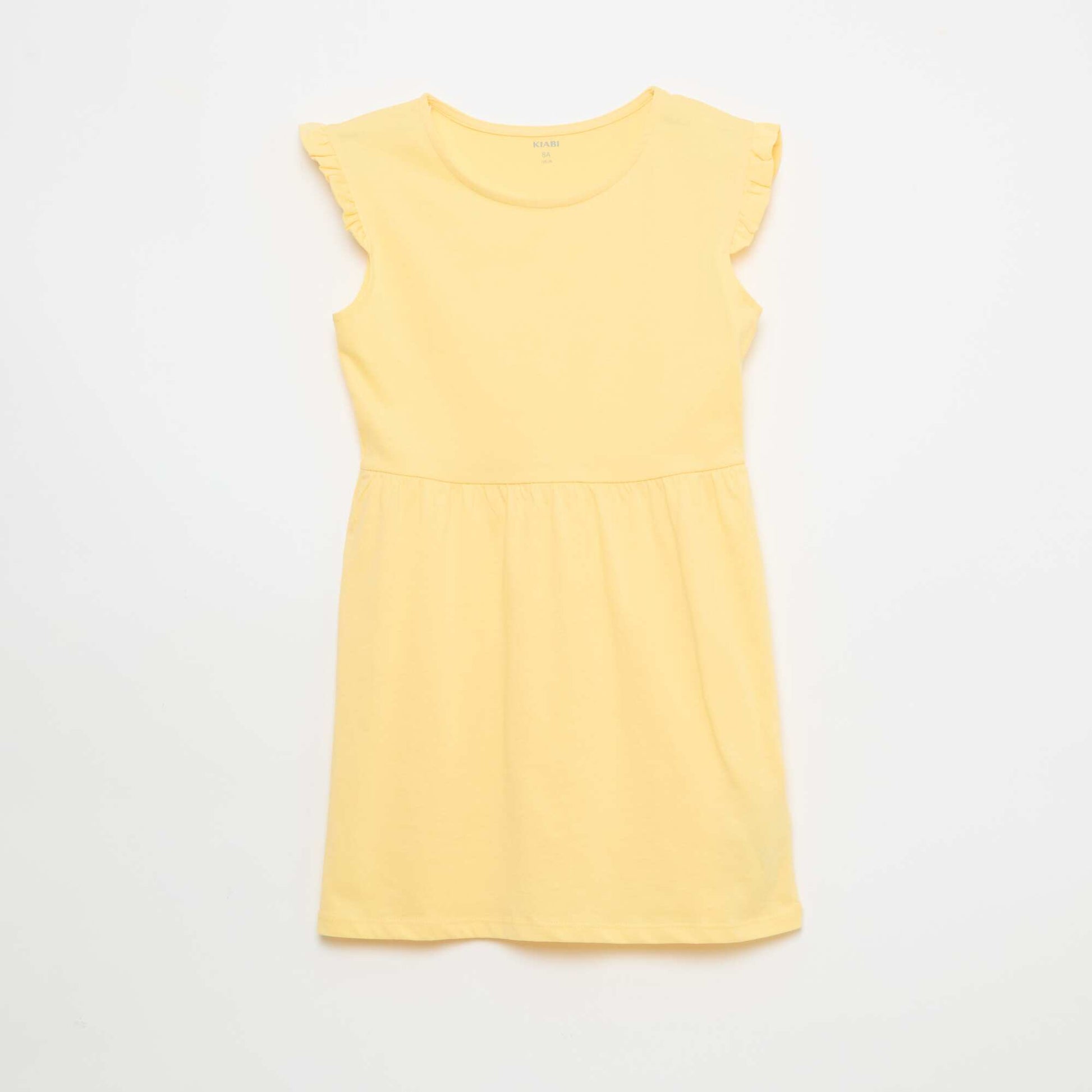 Lot de 2 robes en jersey sans manches avec volants JAUNE