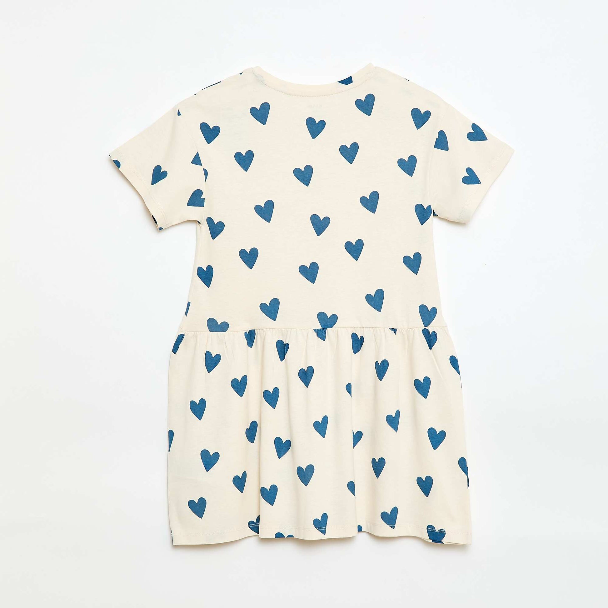 Robe manches courtes à motif BEIGE