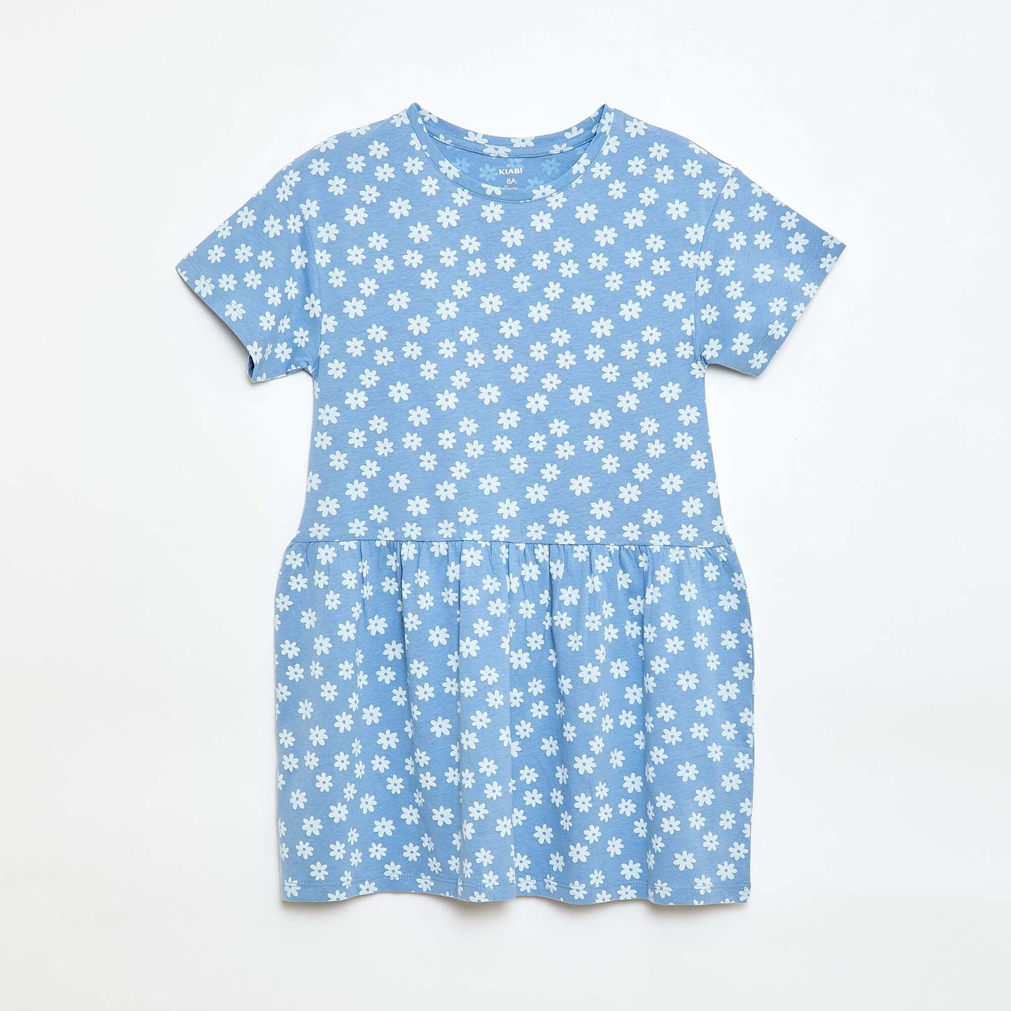 Robe manches courtes à motif BLEU